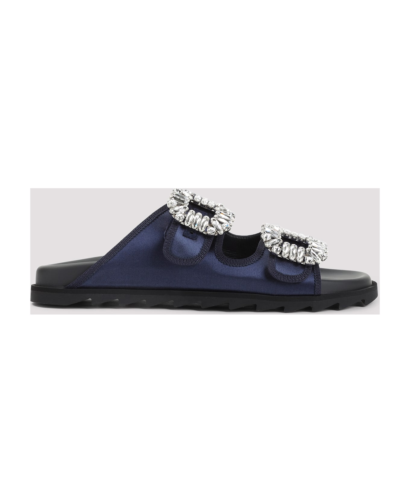 Roger Vivier Slidy Strass Bord Gros Mules - Indigo