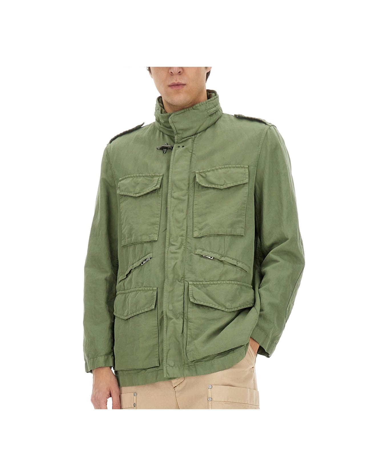 Fay Jacket With Pockets - GREEN