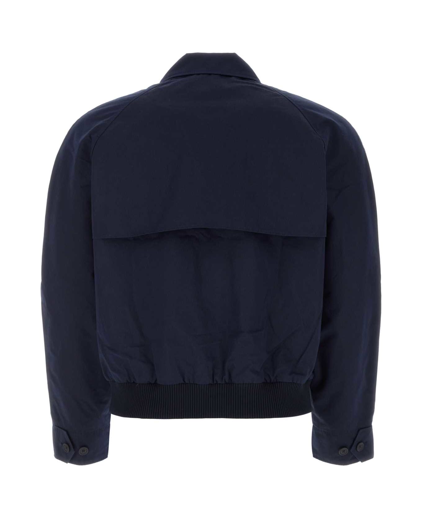 Maison Kitsuné Navy Blue Cotton Blend Jacket - INKBLUE
