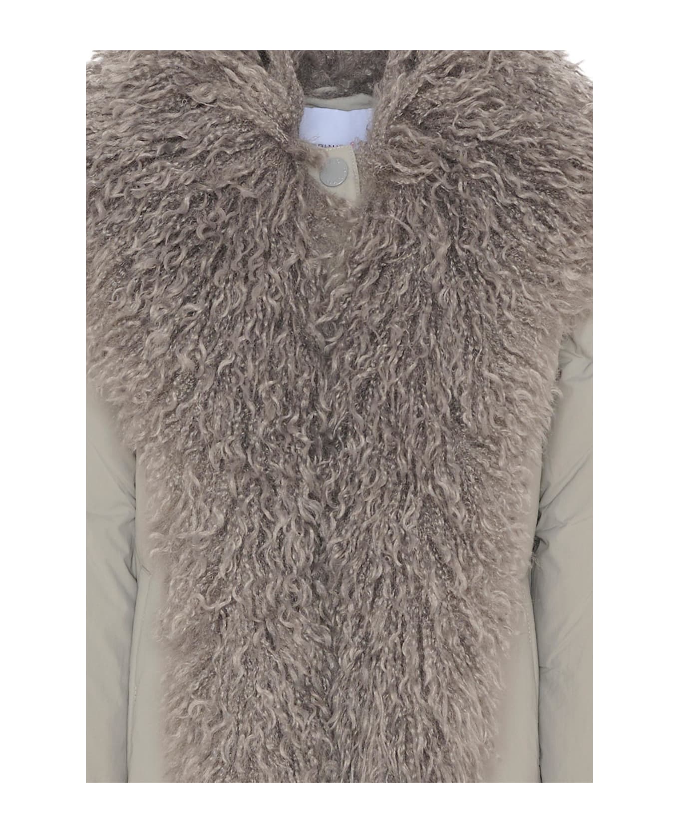 Pinko Grey Faux Fur Coat For Girl - Grey