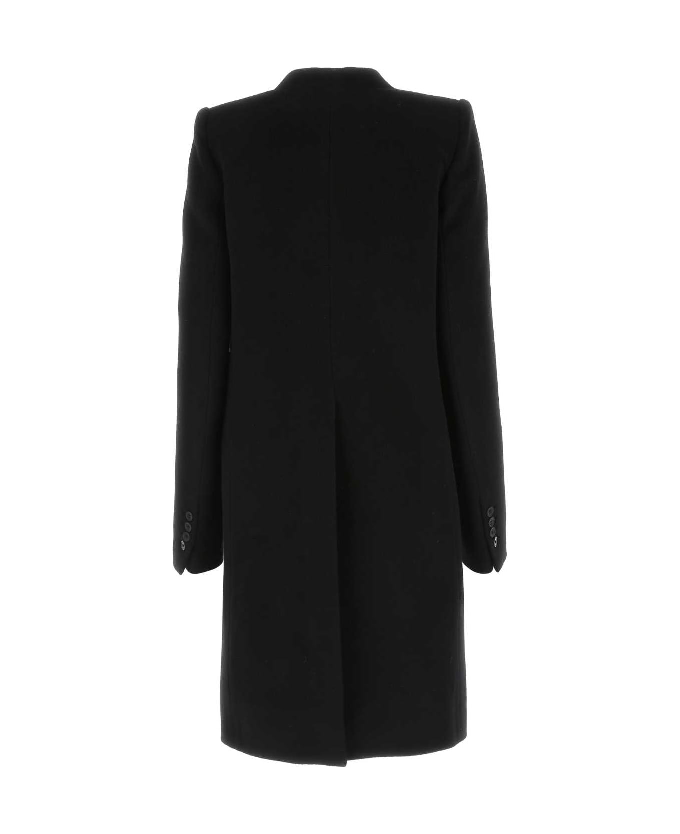 Ann Demeulemeester Black Wool Blend Celine Coat - 099 コート