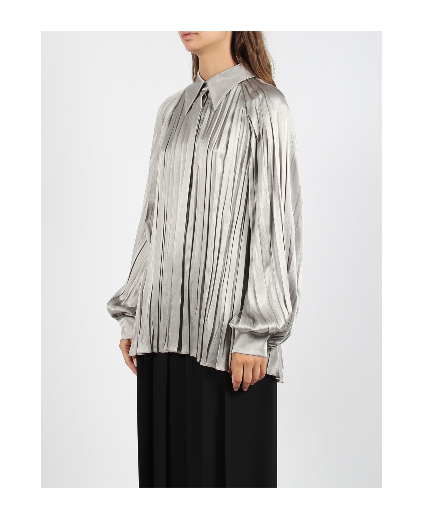 Alberta Ferretti Pleated Shirt - Grey