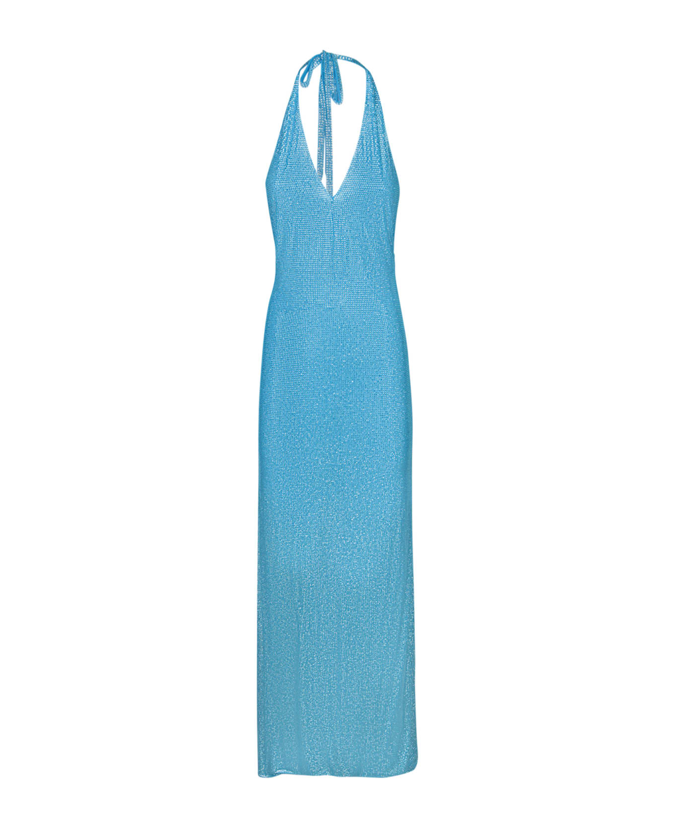 Giuseppe di Morabito Crystal Blue Long Halter Dress - Blue