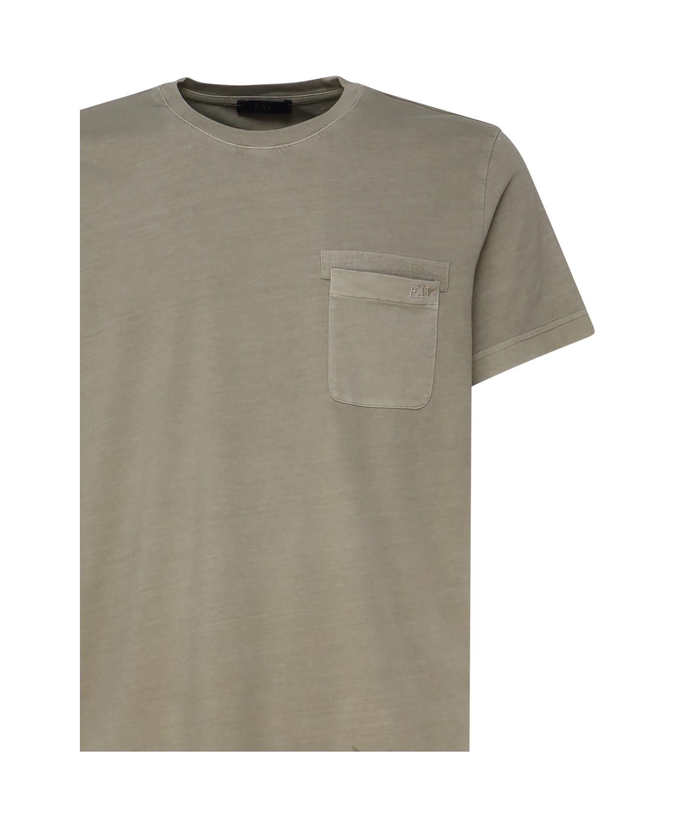 Fay T-shirt With Pocket - Dark beige