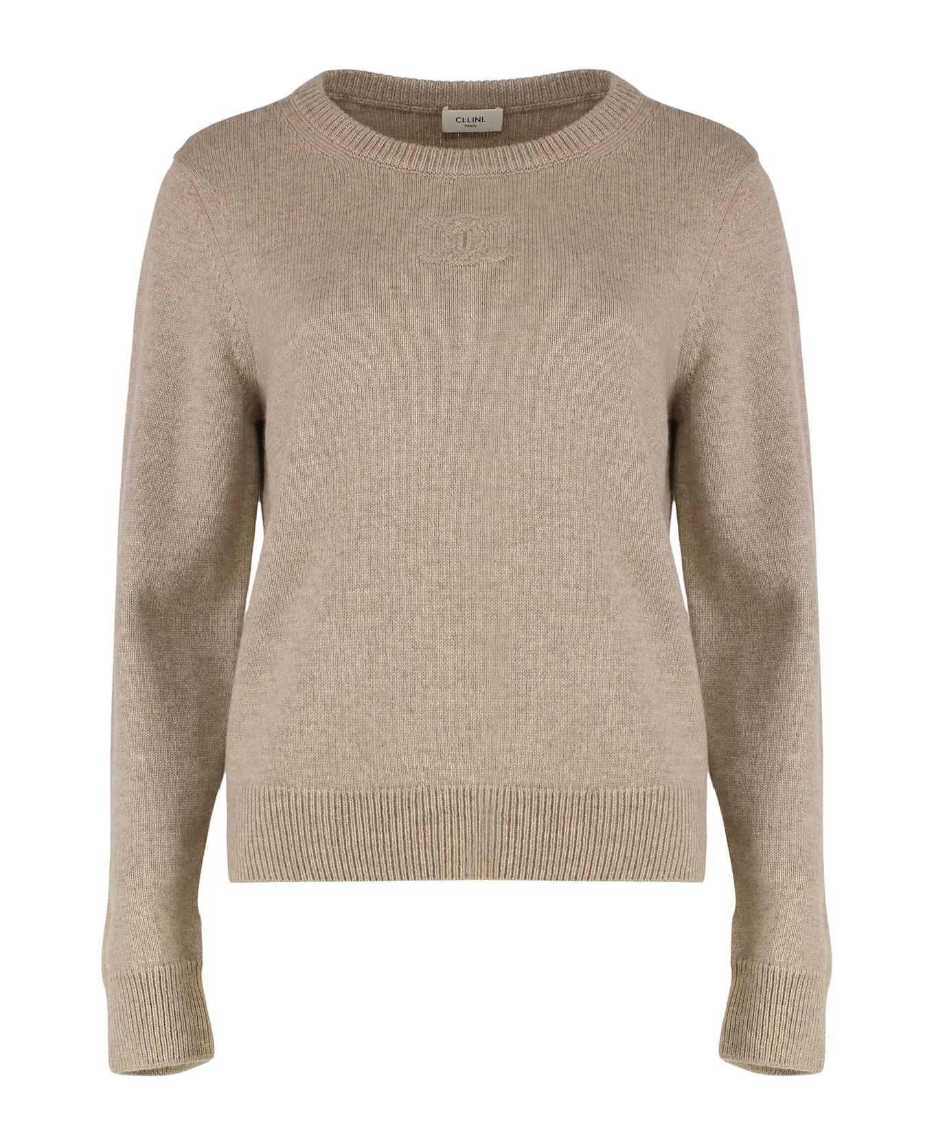 Celine Crew Neck Sweater In Cashmere - Sand