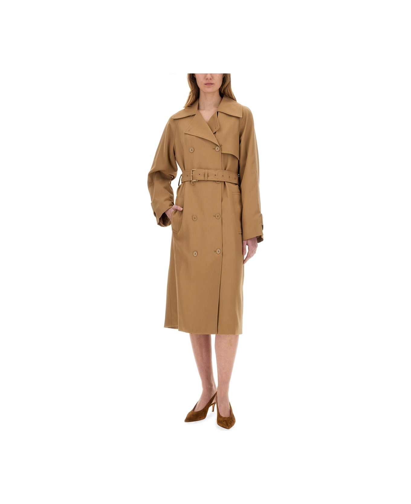 Michael Kors Collection Double-breasted Trench Coat - Cafe