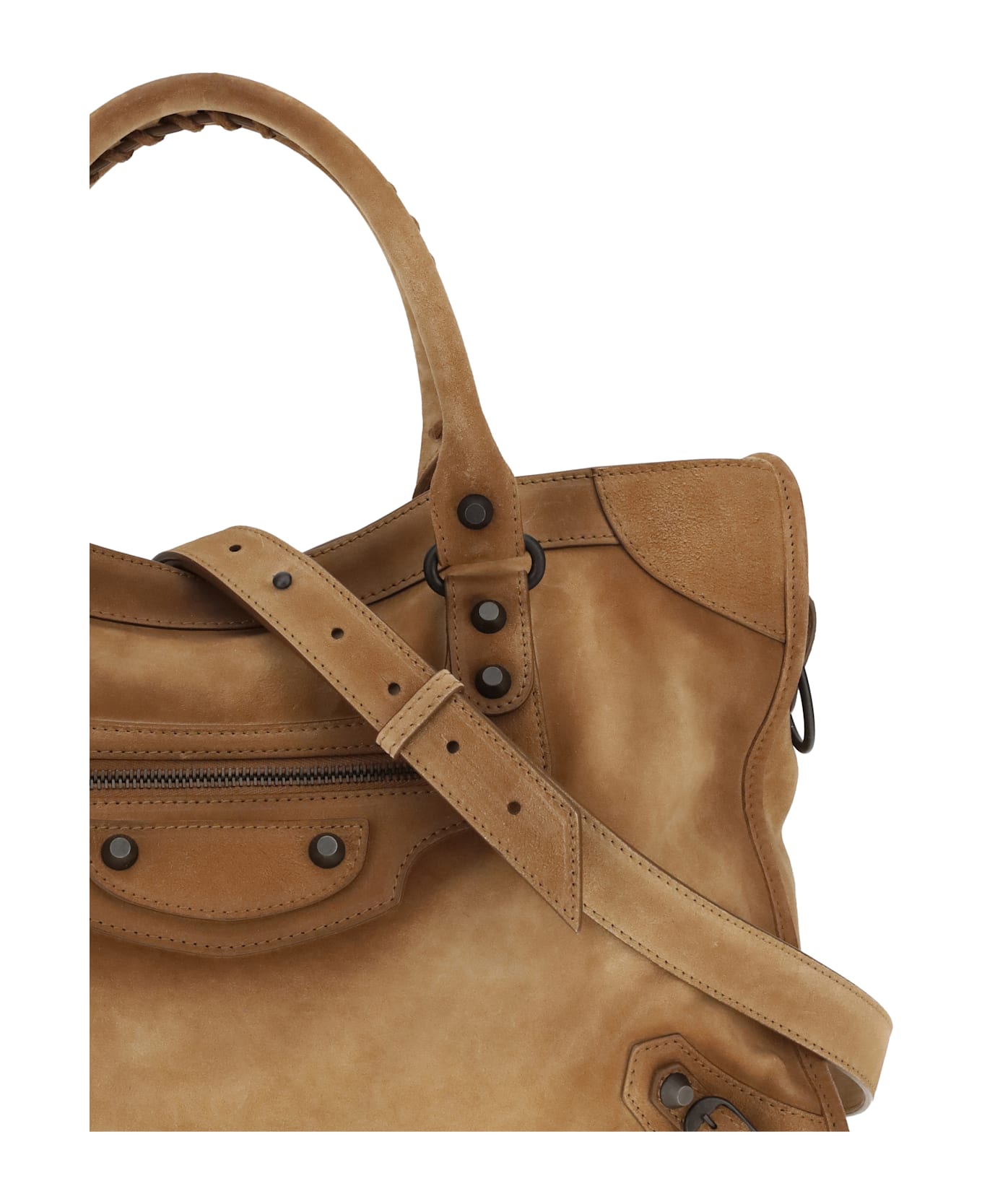 Balenciaga Suede Le City Medium Handbag - BEIGE