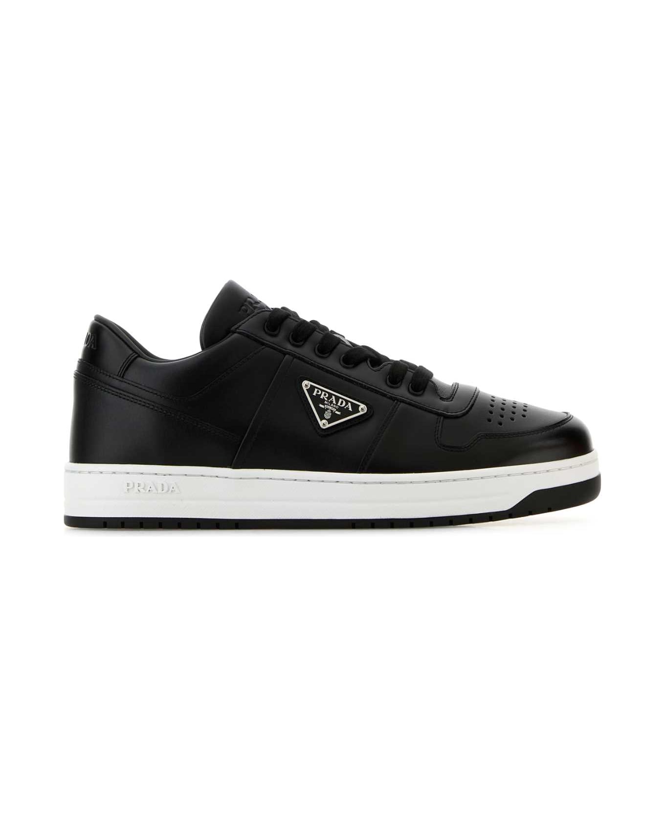 Prada Black Leather Downtown Sneakers | italist