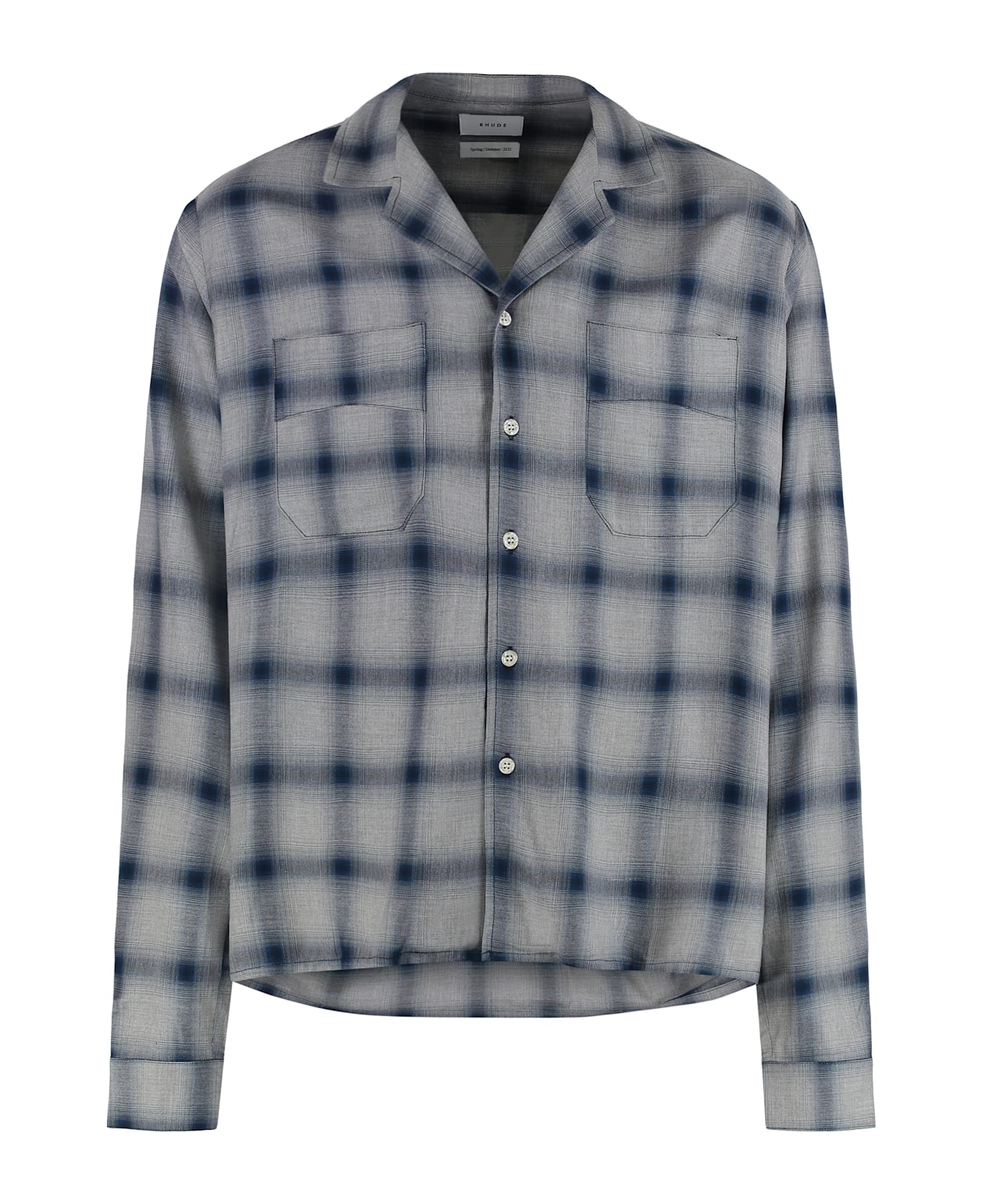 Rhude Checked Cotton Shirt - grey