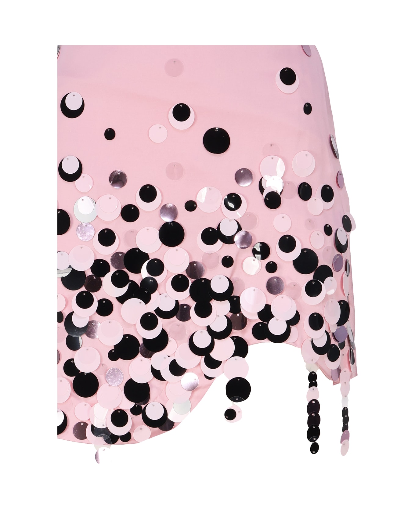 Art Dealer Skirt In Wool Blend And Sequins - Pink