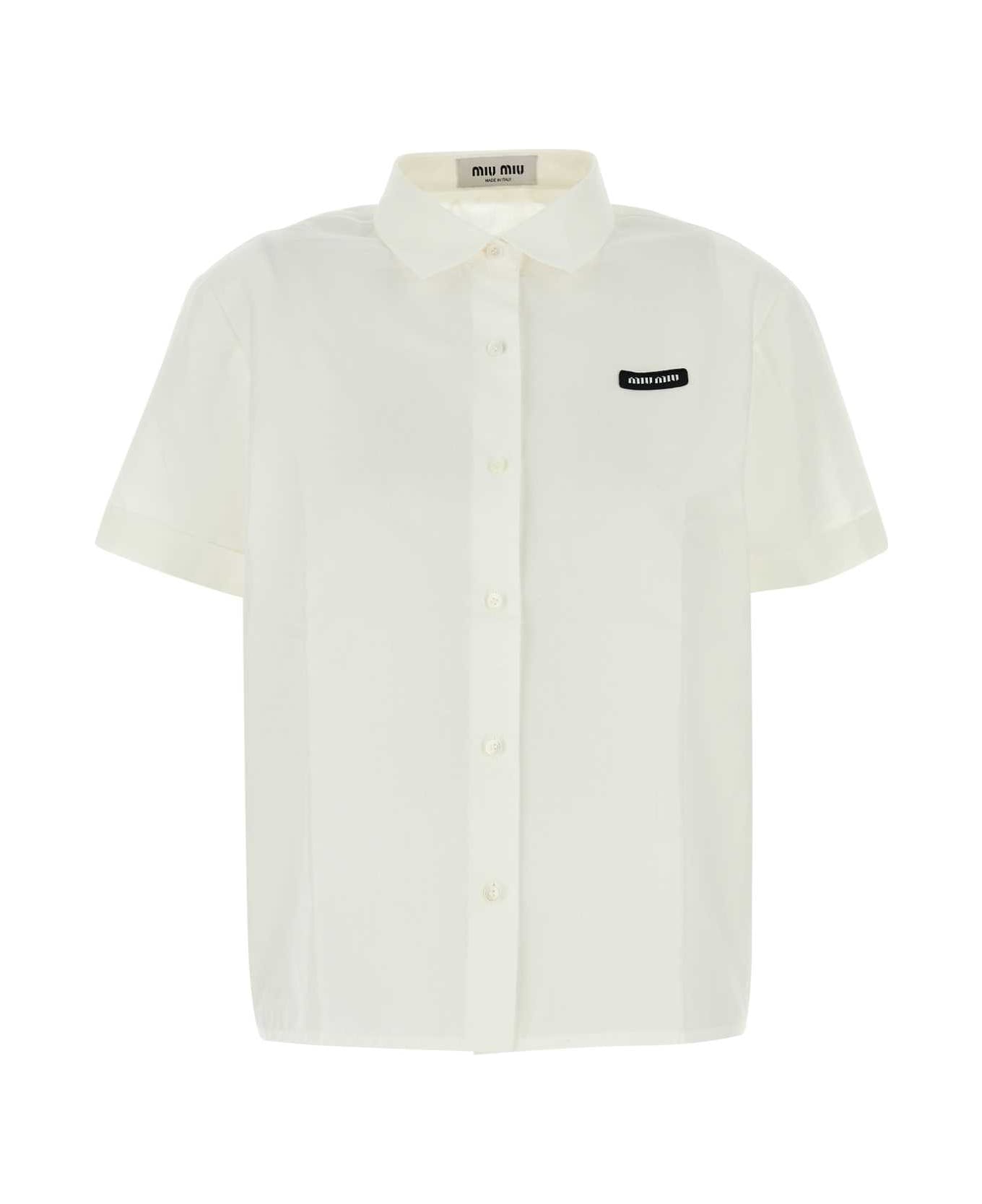 Miu Miu White Poplin Shirt - BIANCO