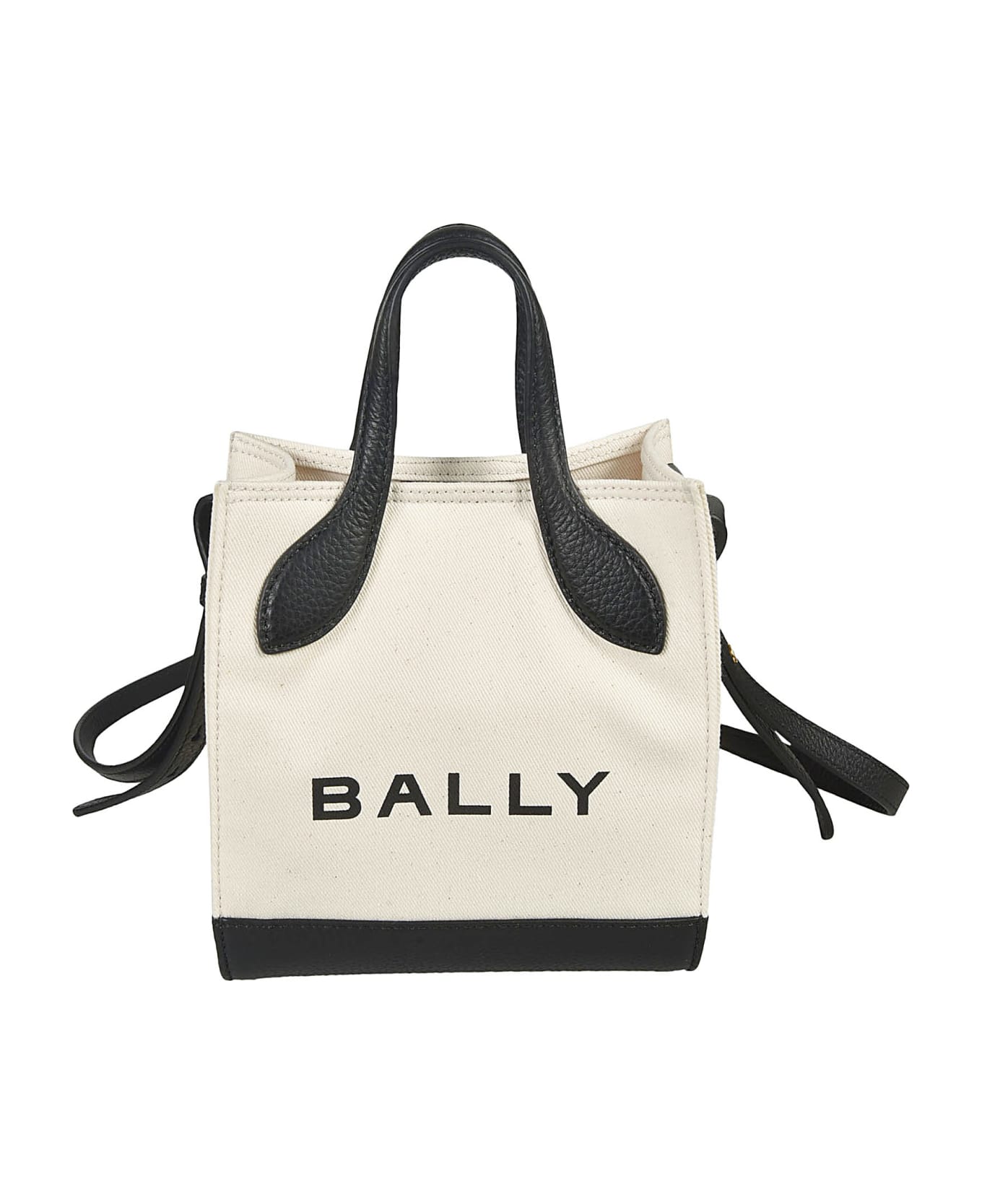 Bally Logo Mini Bar Keep On Shopper Bag - Natural/Black/Gold