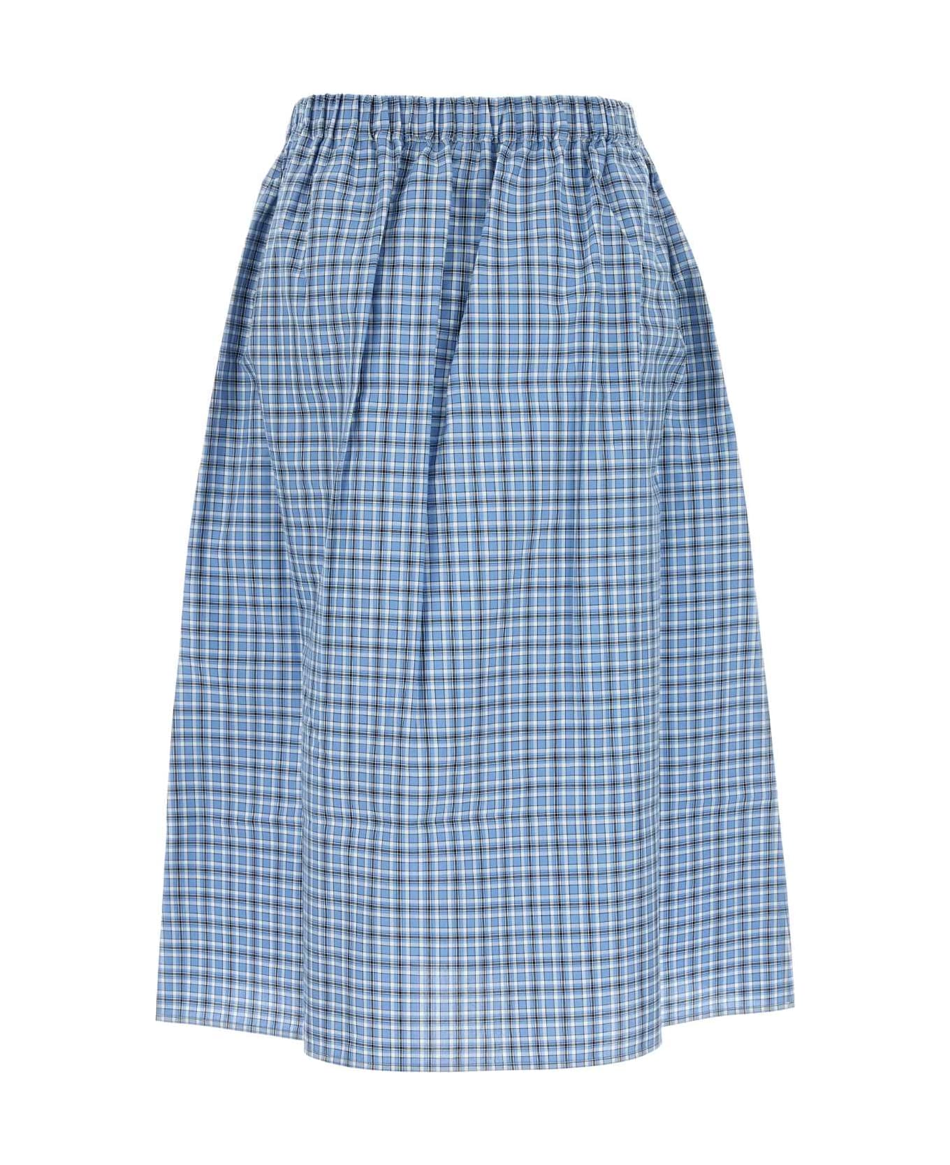 Miu Miu Embroidered Cotton Skirt - CELESTEBLU