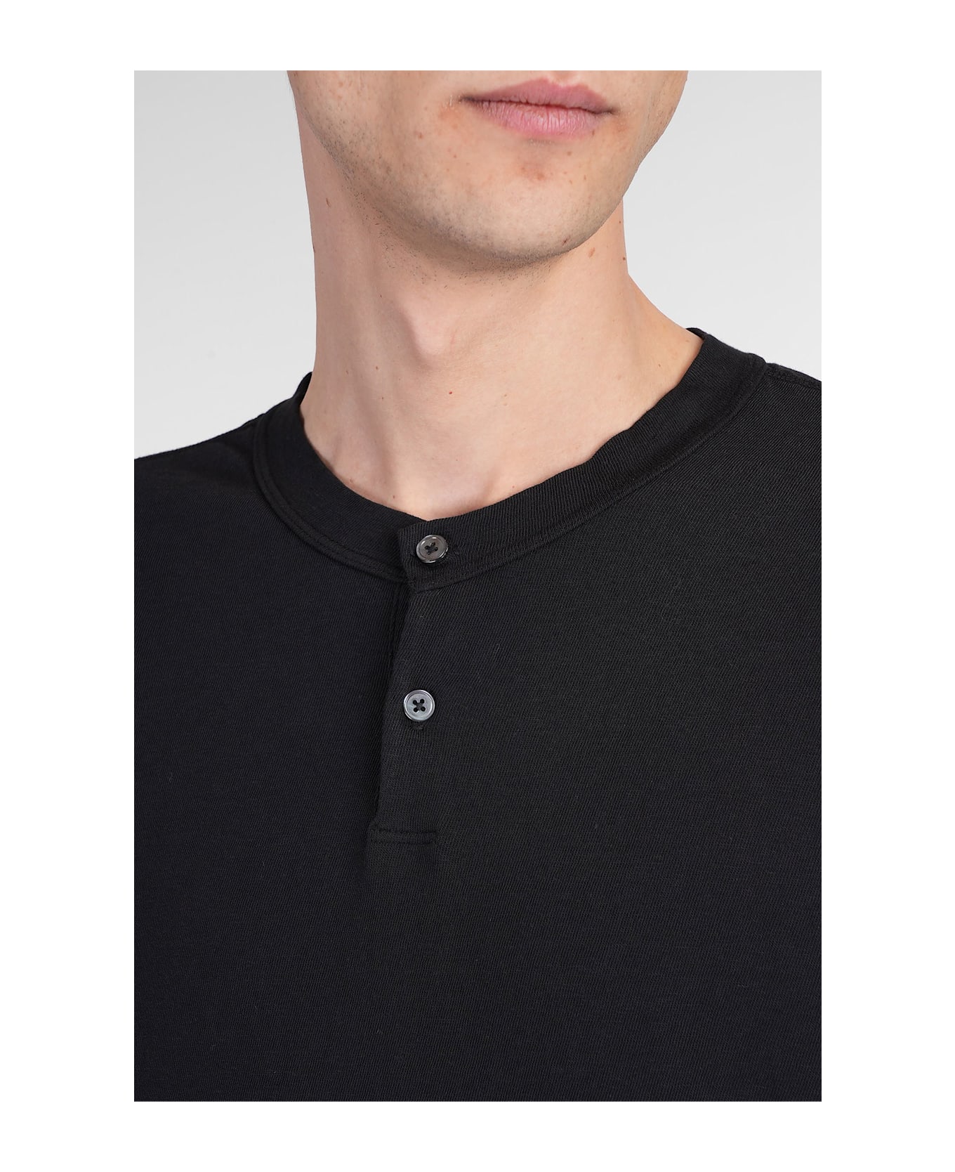 James Perse Polo In Black Cotton - black