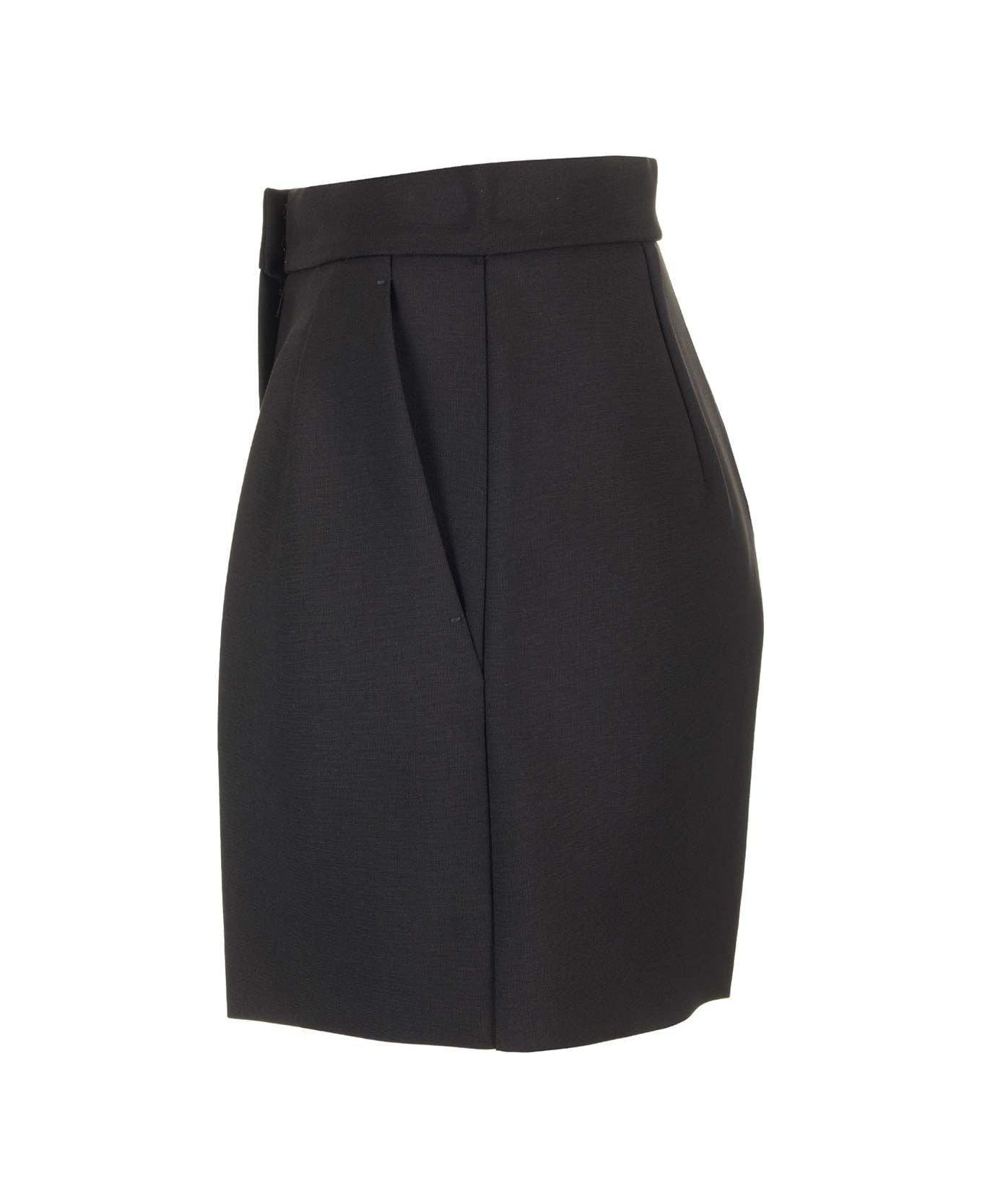 Max Mara Pleat Detailed Shorts - Nero