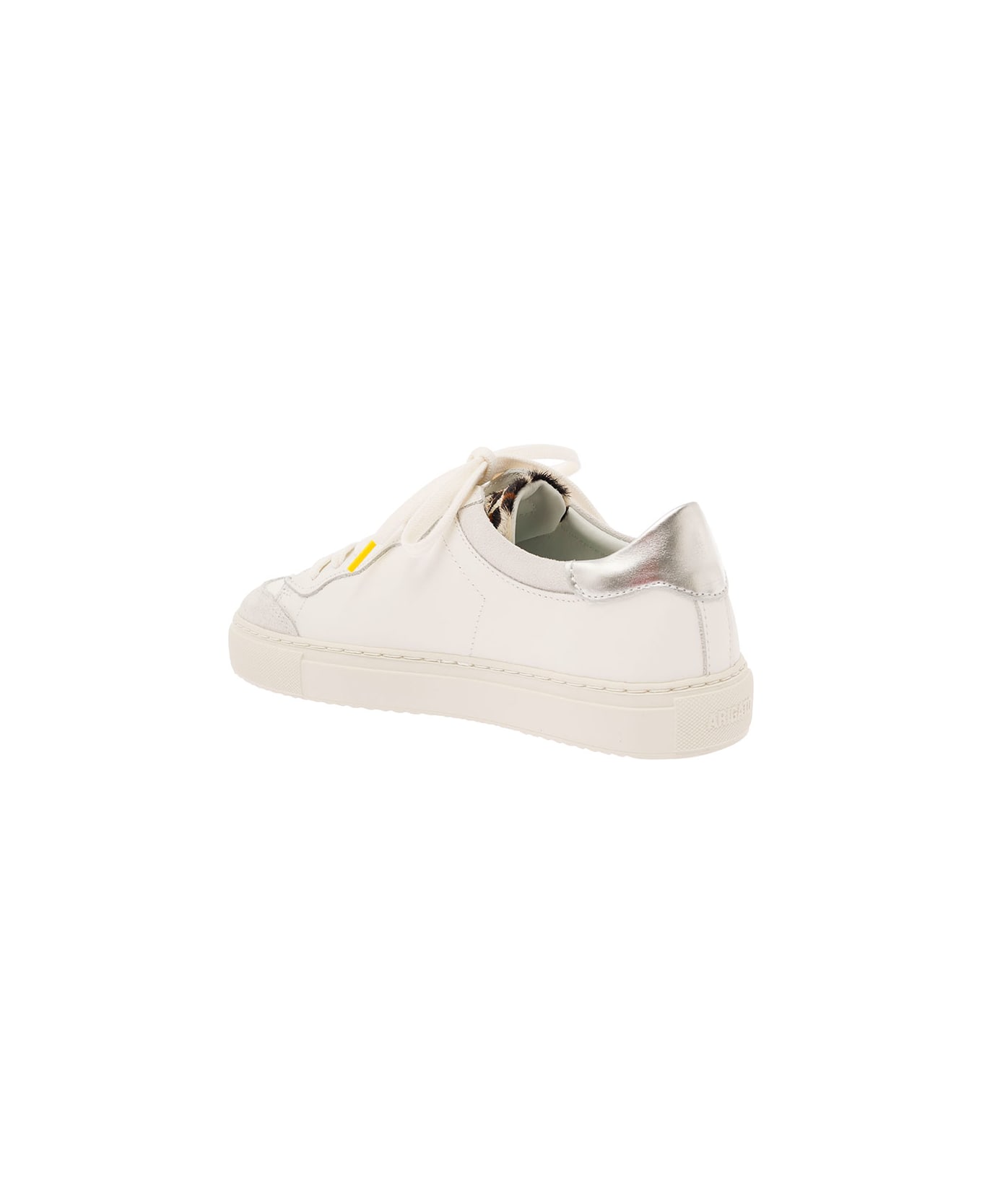 Axel Arigato White Low-top Sneakers Wit Metallic Heel Tab In Smooth Leather Woman - White