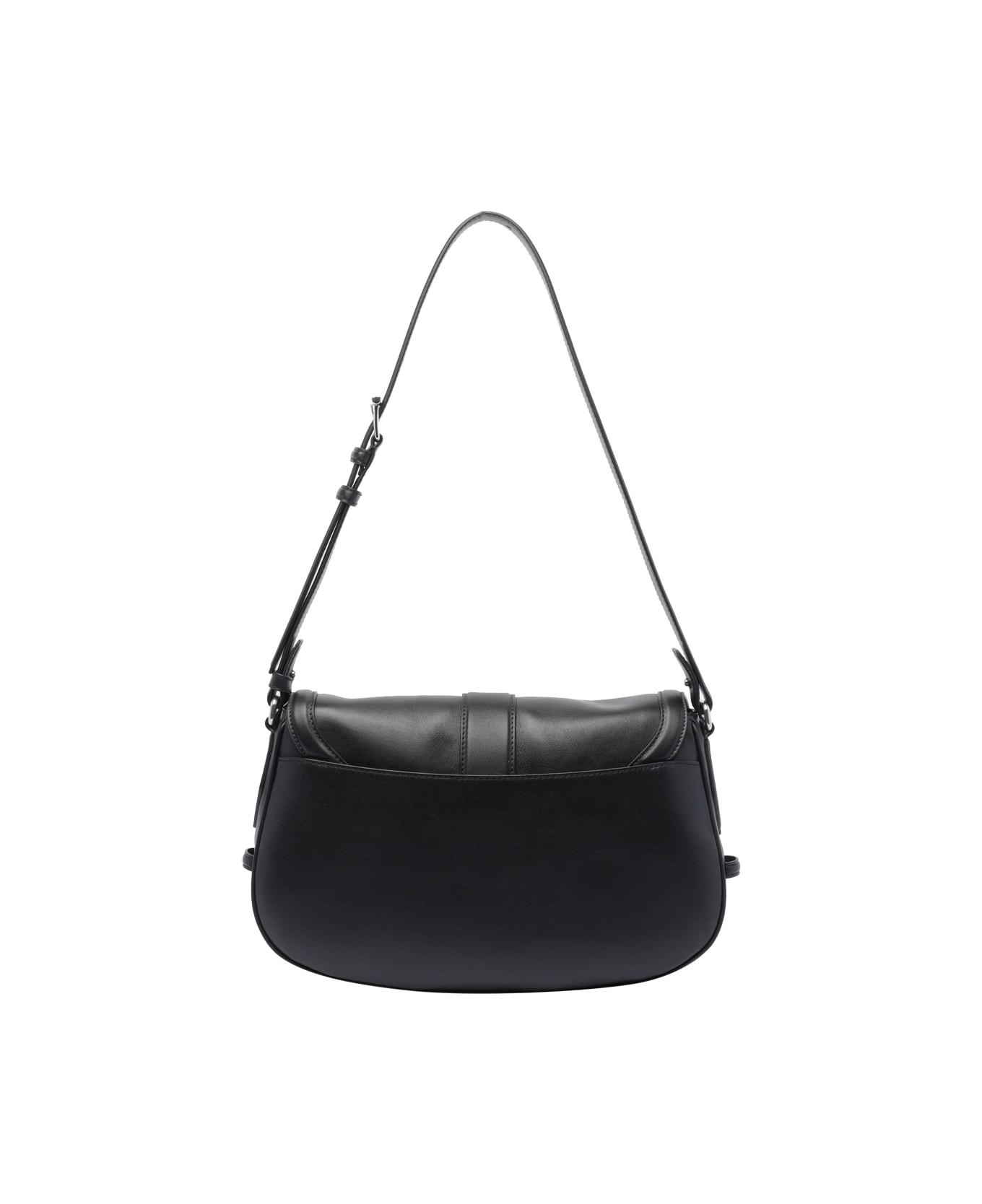 Alexander McQueen Large Mcqueen Satchel Bag With T Buckle - BLACK/SILVER