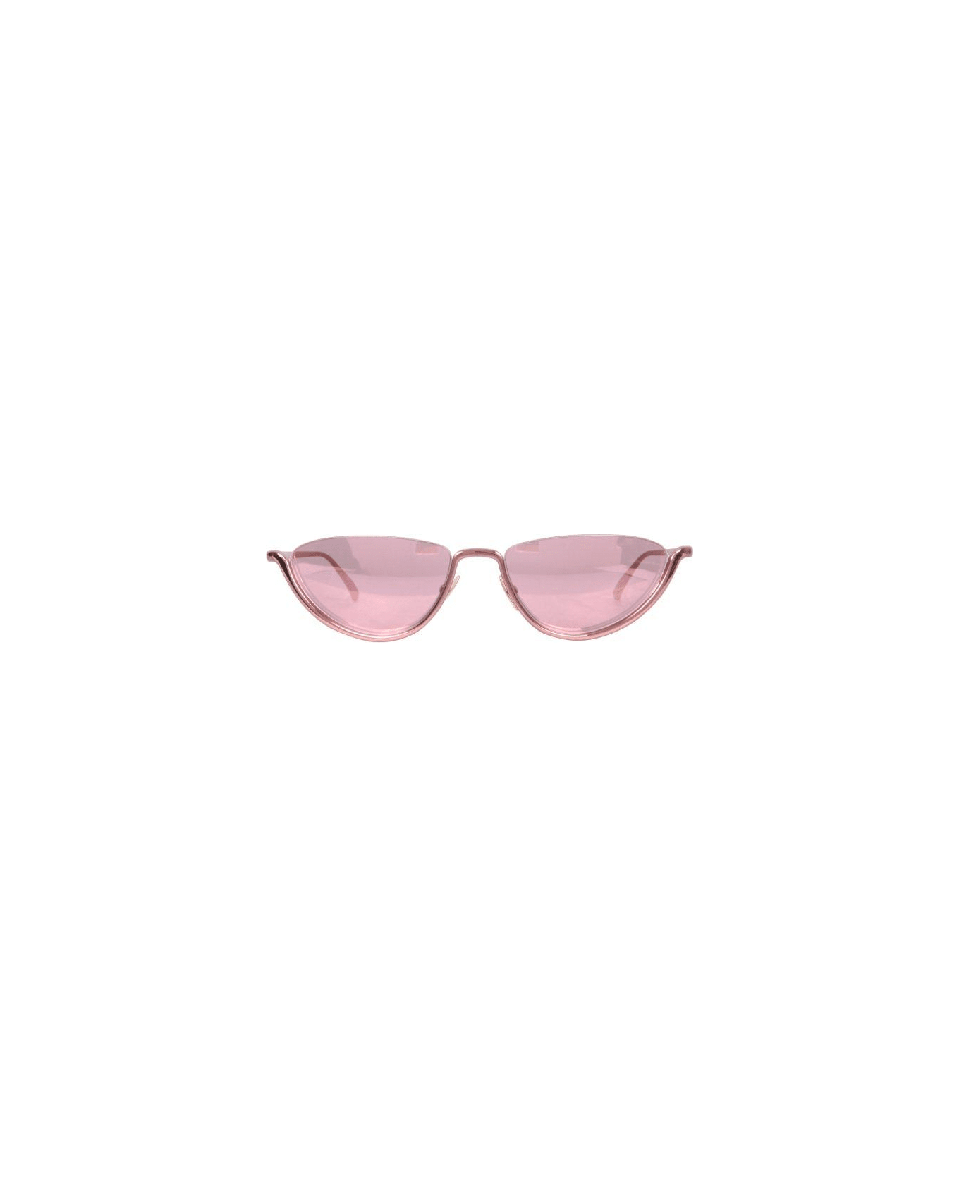 Bottega Veneta Cat Eye Half-rim Sunglasses - PINK サングラス