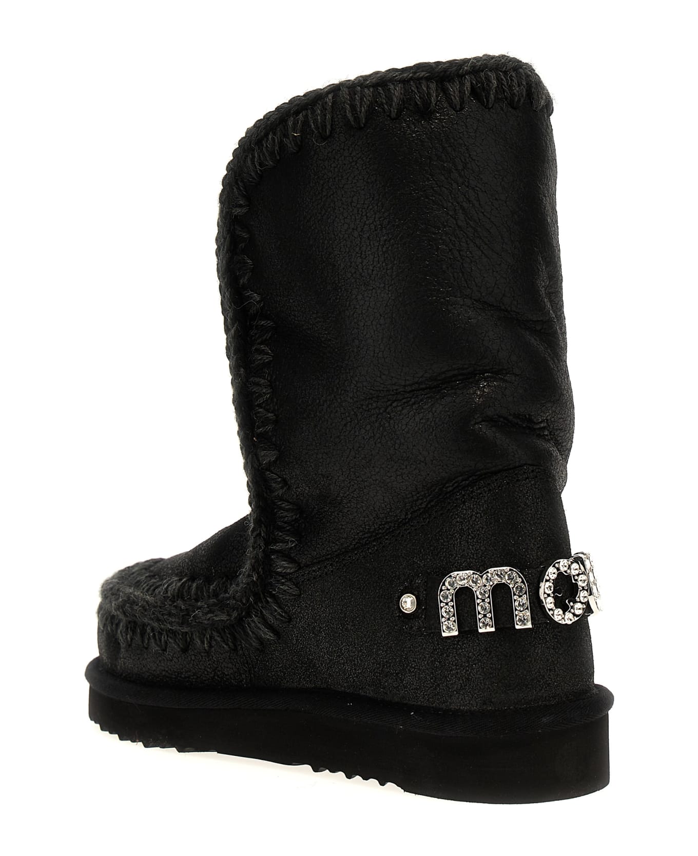 Mou 
eskimo 24 Rhinestone Logo
 Ankle Boots - Grey