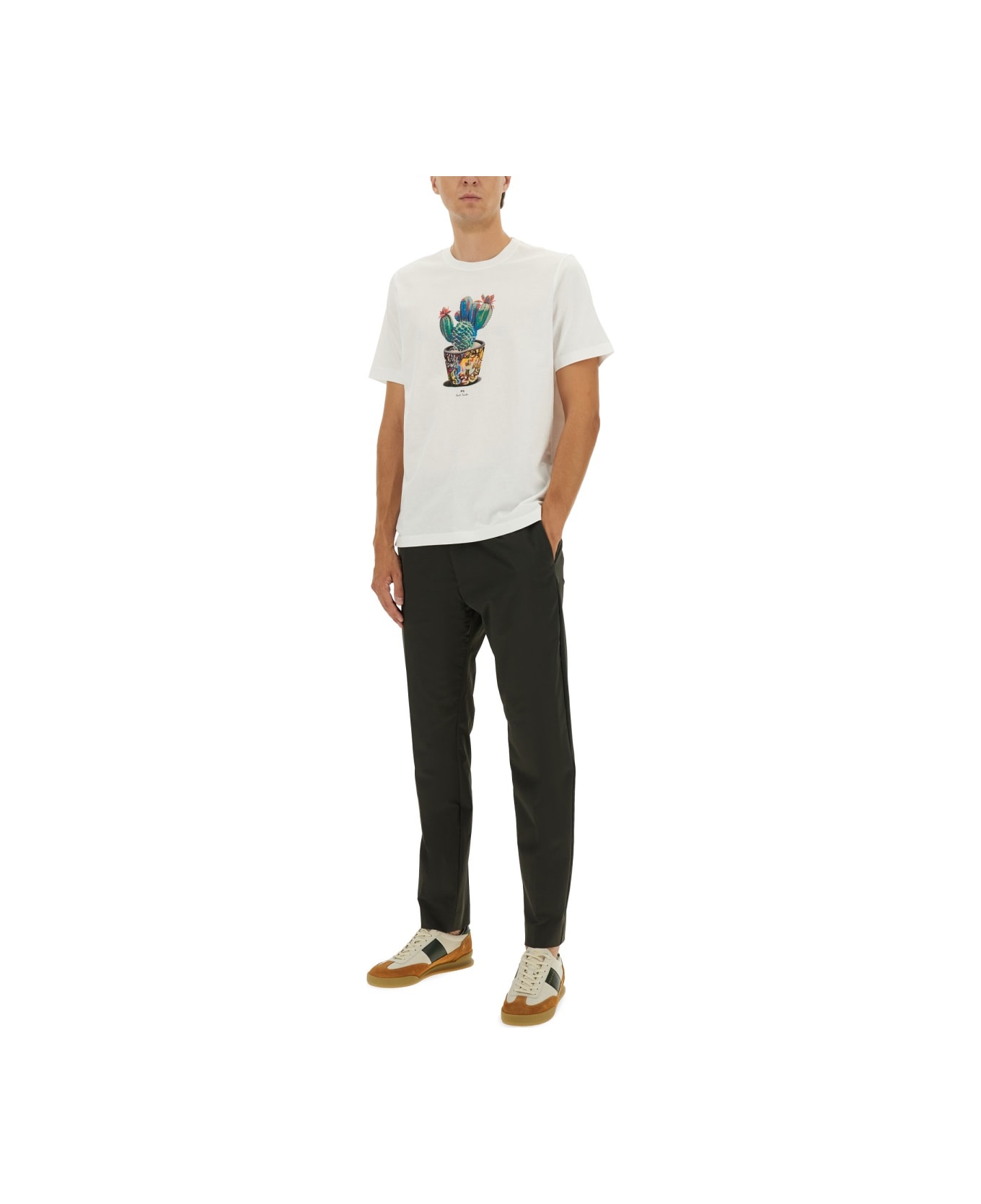 PS by Paul Smith Cactus Print T-shirt - WHITE