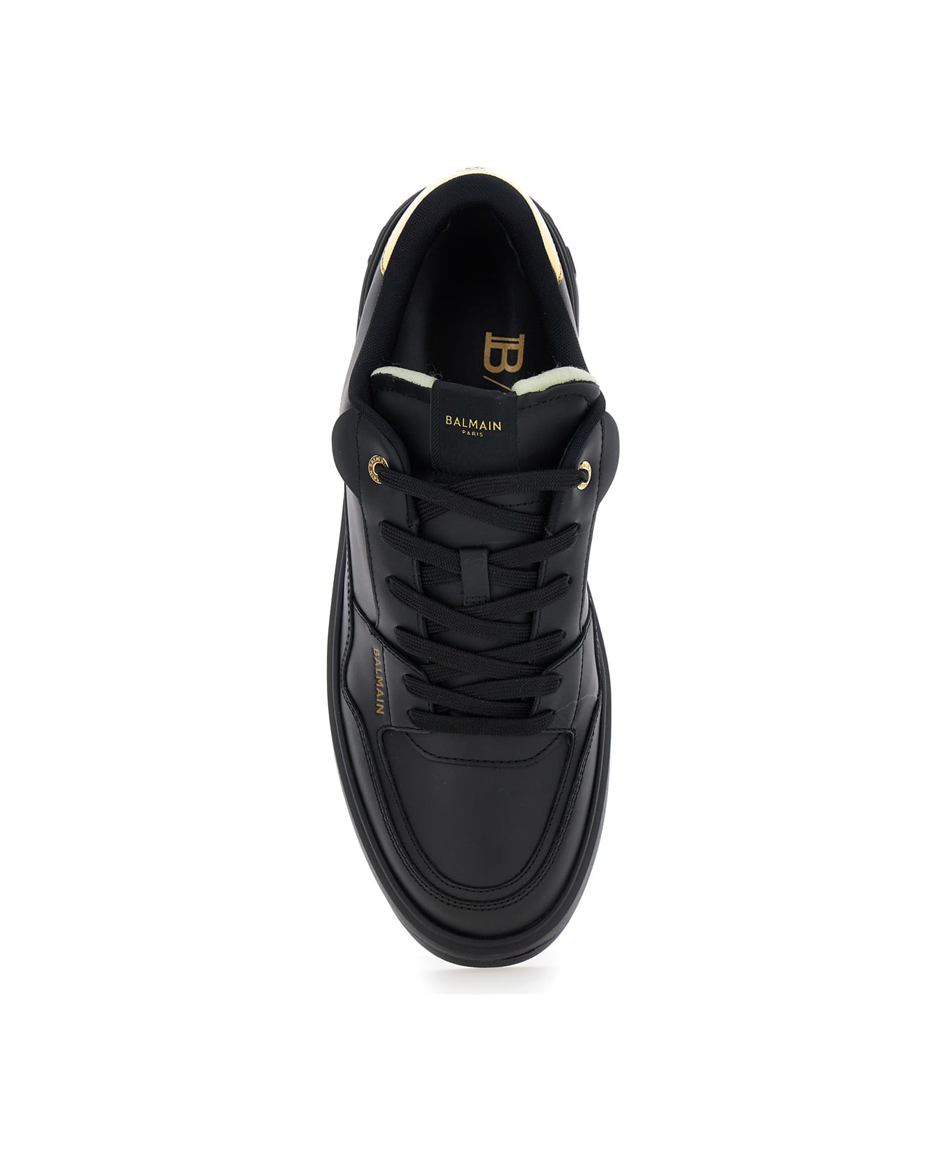 Balmain B-court Flip-calfskin&faux Mirror Lth - Black