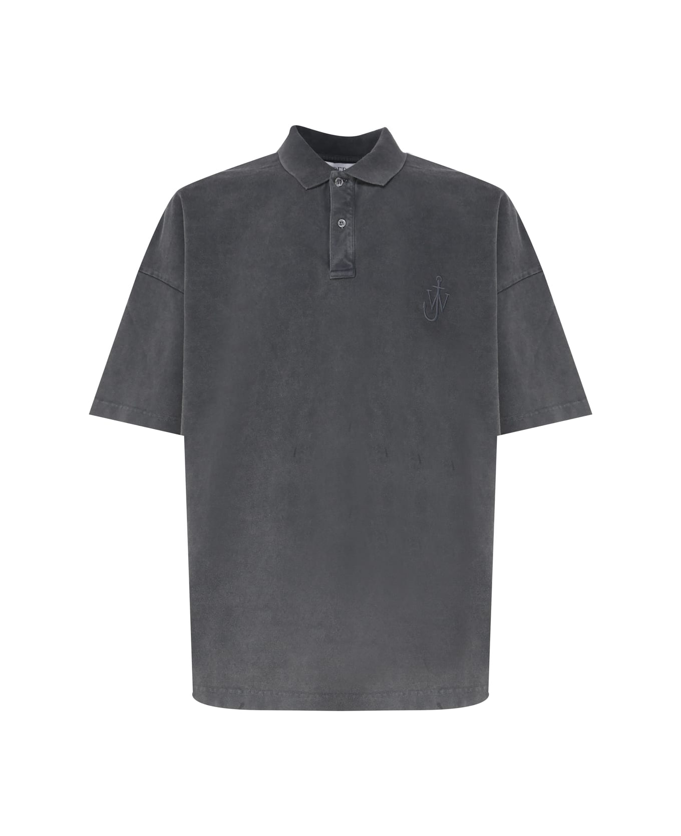 J.W. Anderson Polo Shirt With Embroidered Logo - Grey