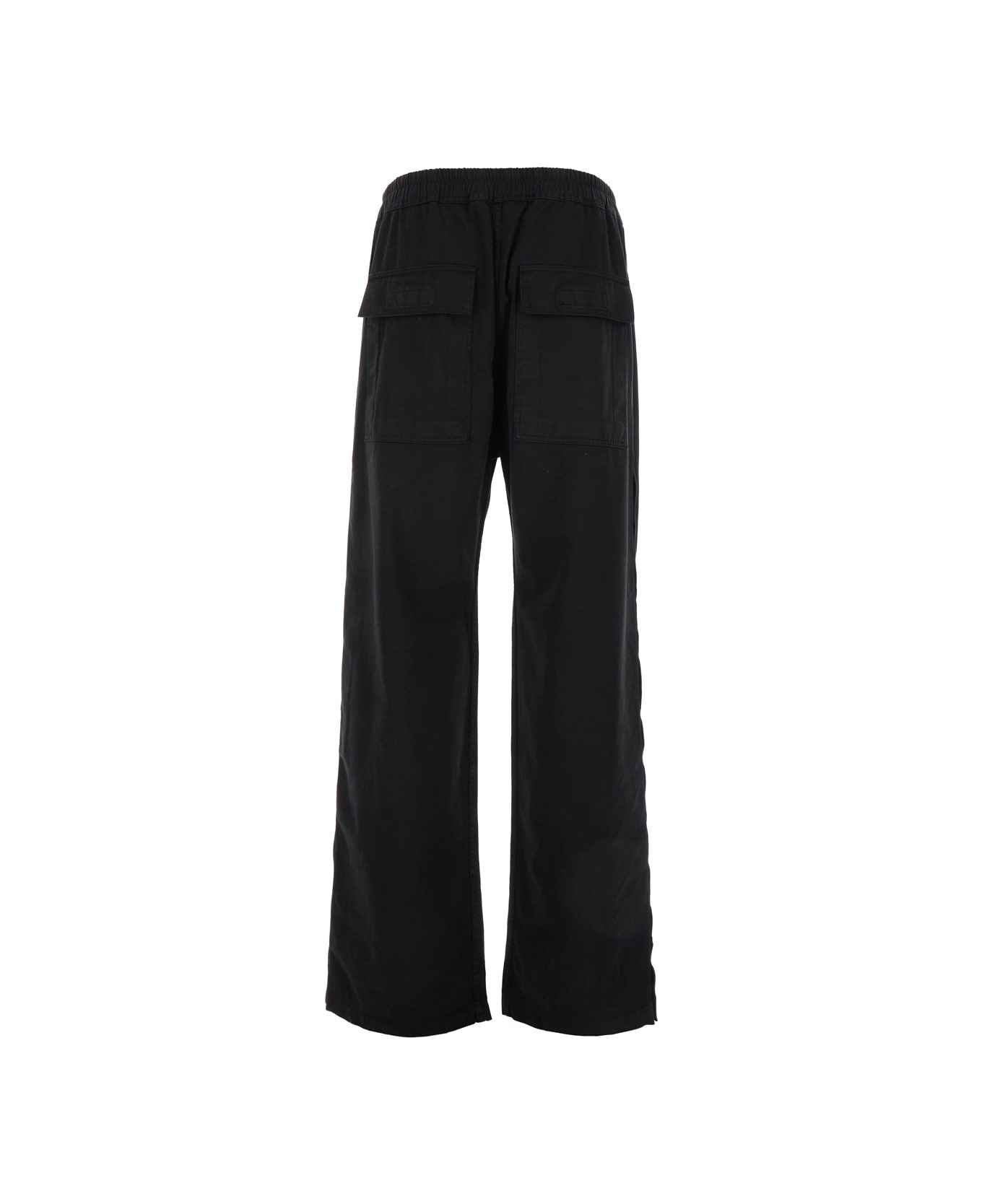 DRKSHDW Black Pants With Snap Buttons And Drawstring In Cotton Man - Black