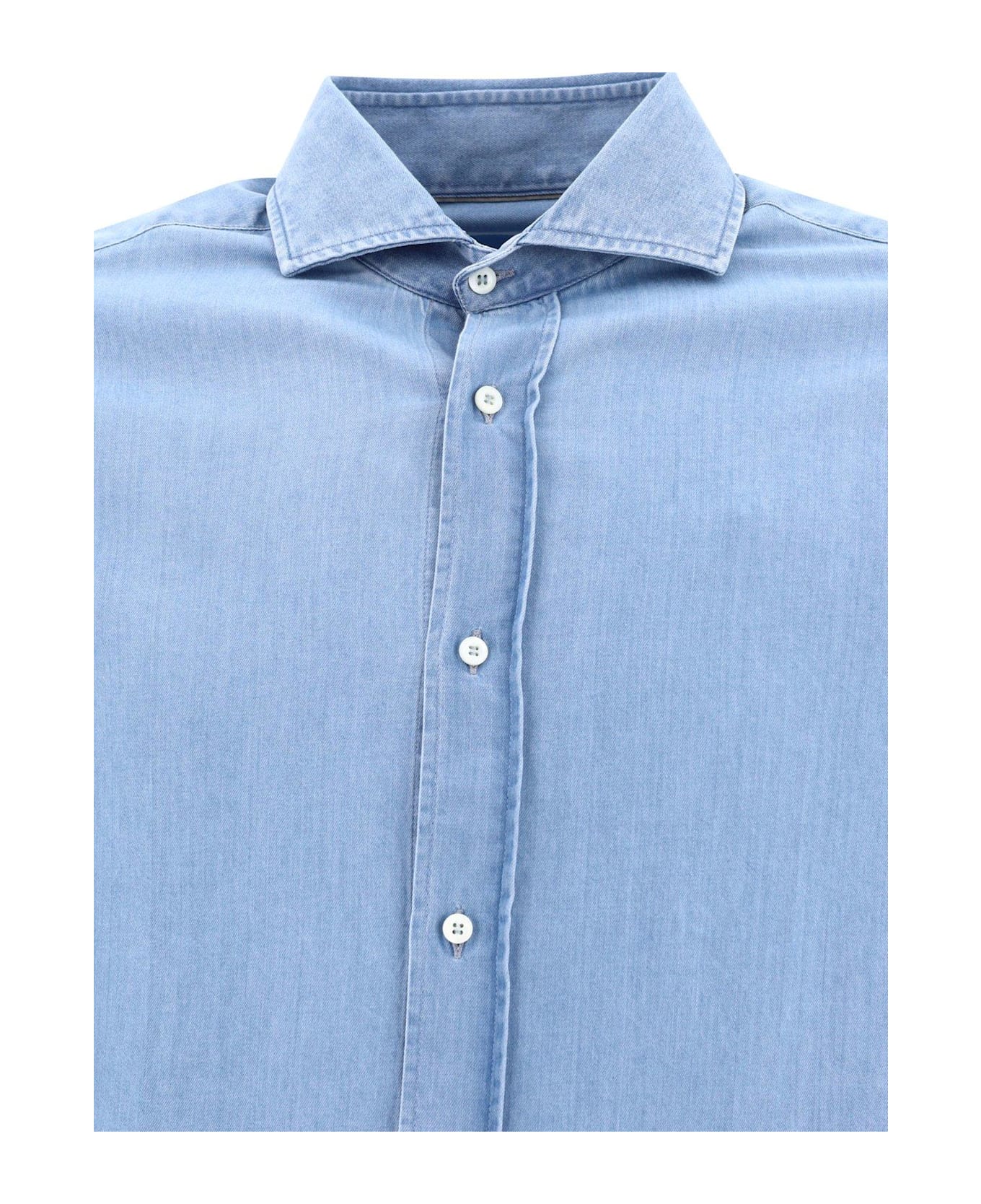 Buttoned Denim Shirt - Thumbnail 4