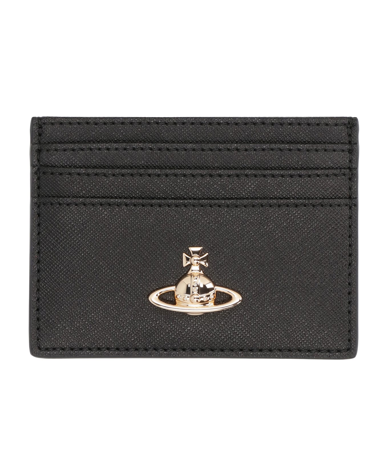 Vivienne Westwood Flat Card Holder In Eco-leather - black
