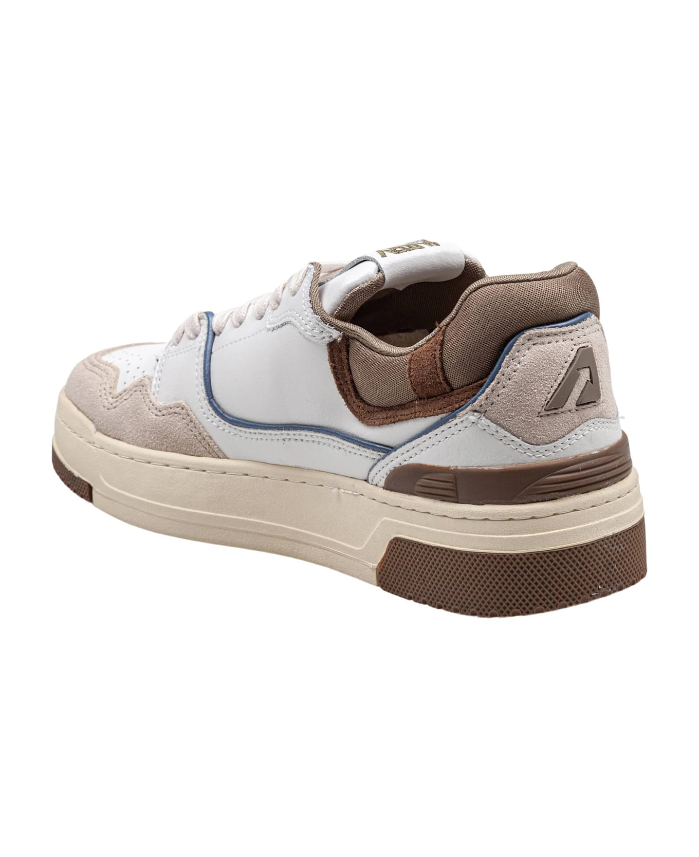 Autry Sneakers Clc Low In Suede And Nubuck White And Green - White/Green