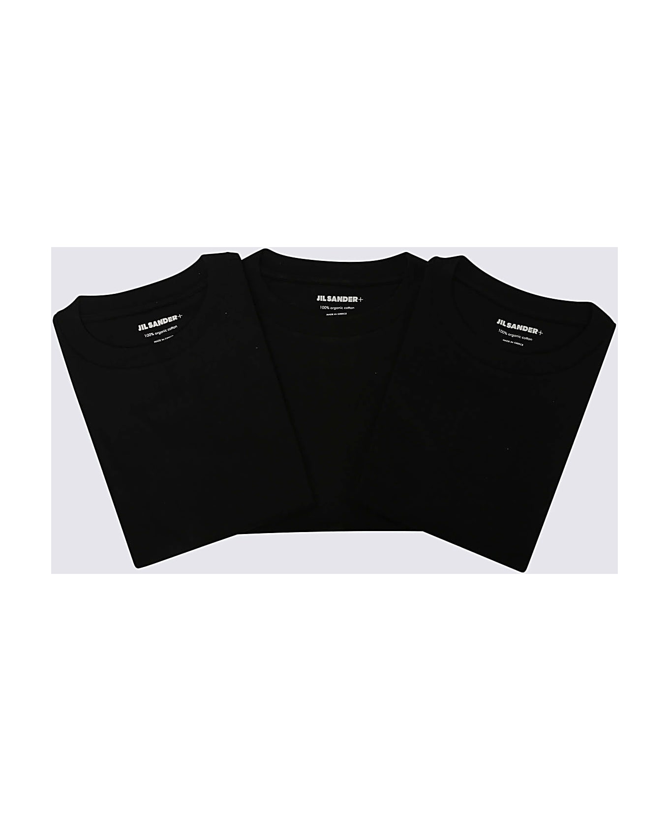 Jil Sander Black Cotton T-shirt 3-pack Set - BLACK/BLACK/BLACK