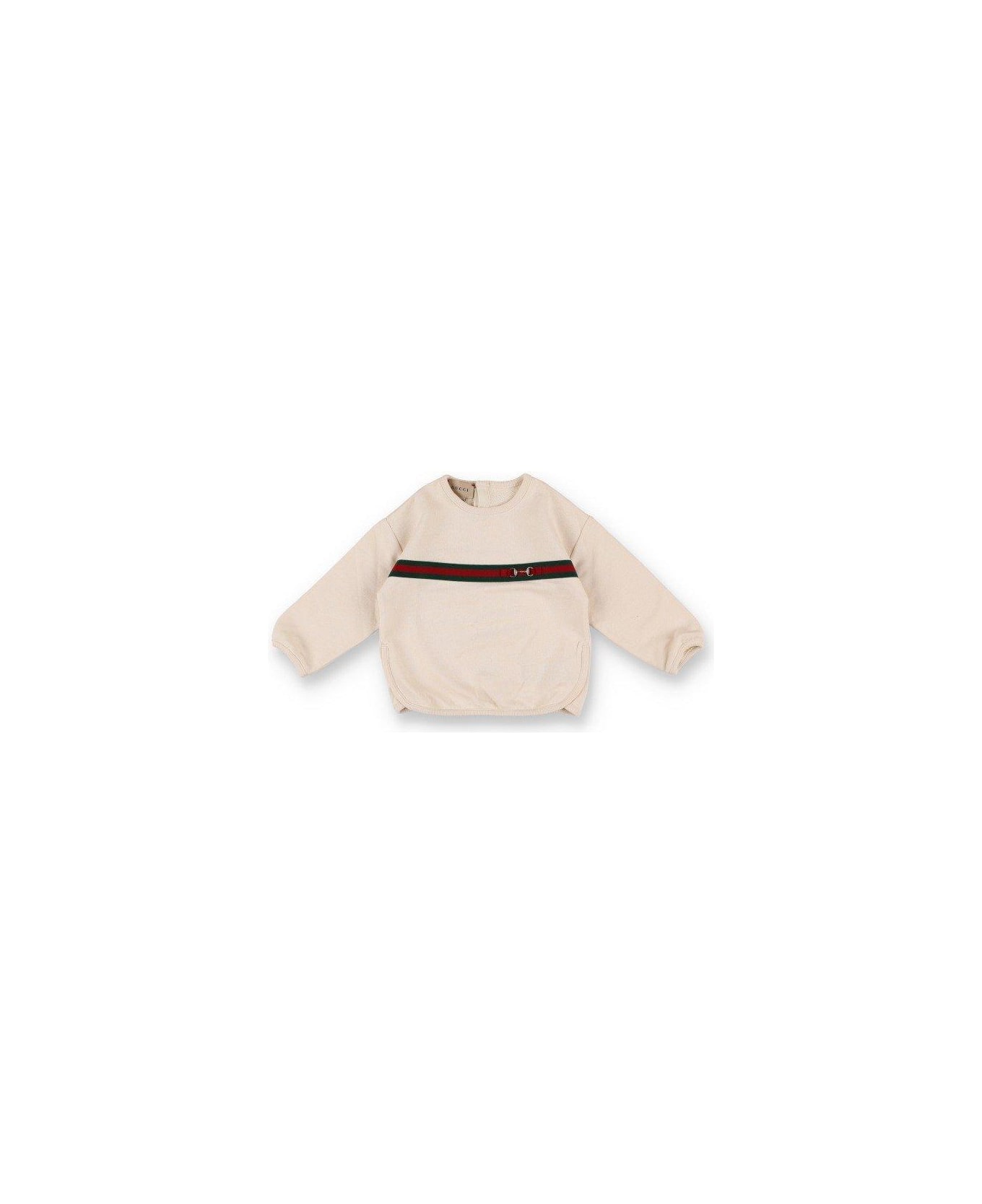 Gucci Web Stripe Crewneck Jumper - Bianco