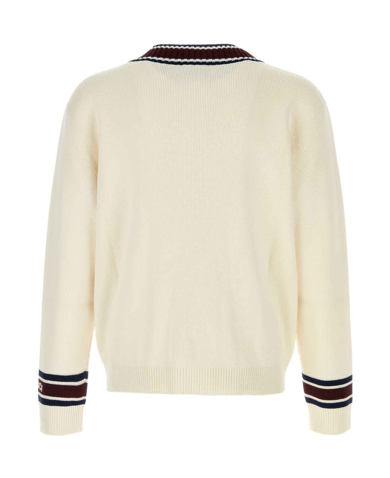 Gucci White Wool Cardigan - WHITE
