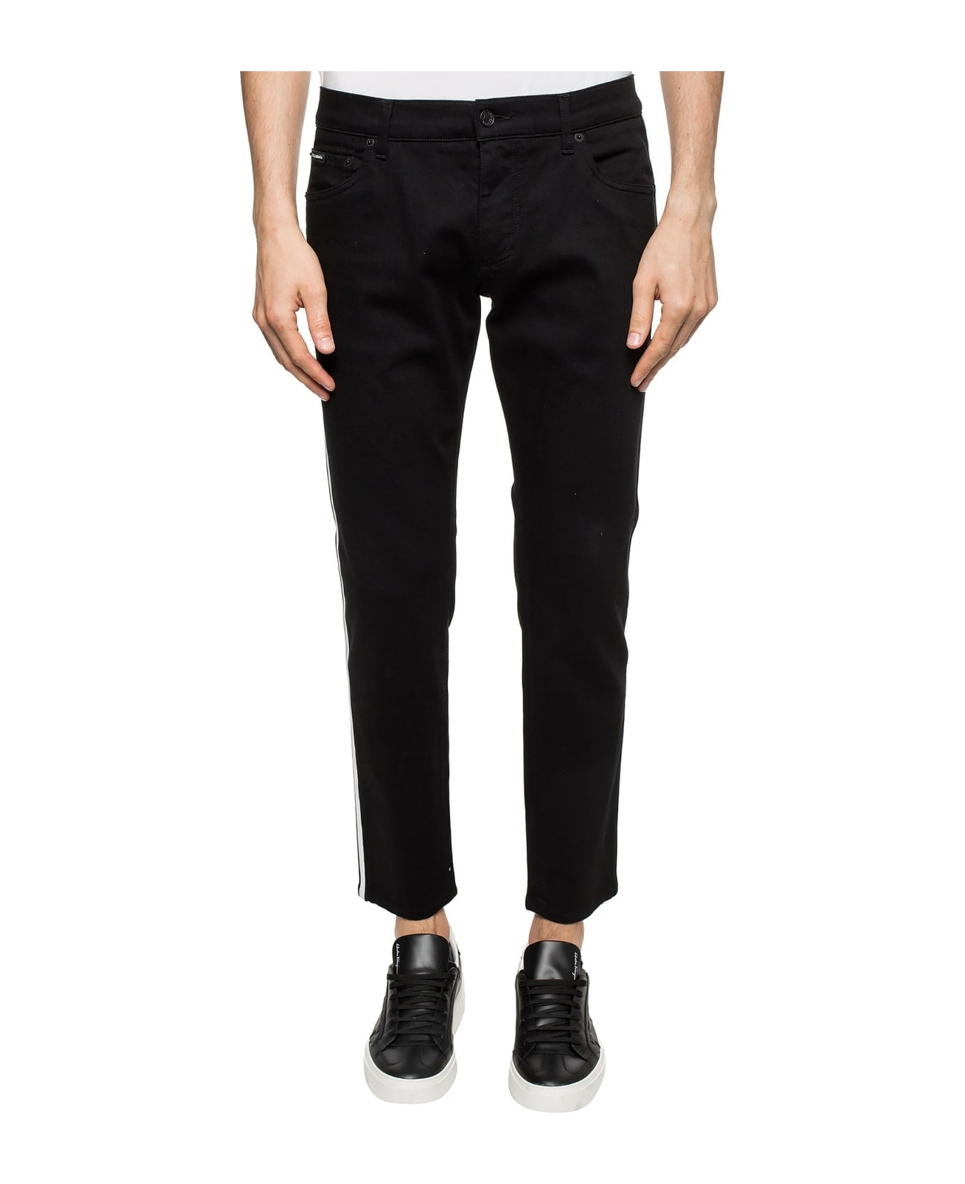 Dolce & Gabbana Side Stripe Jeans - Black