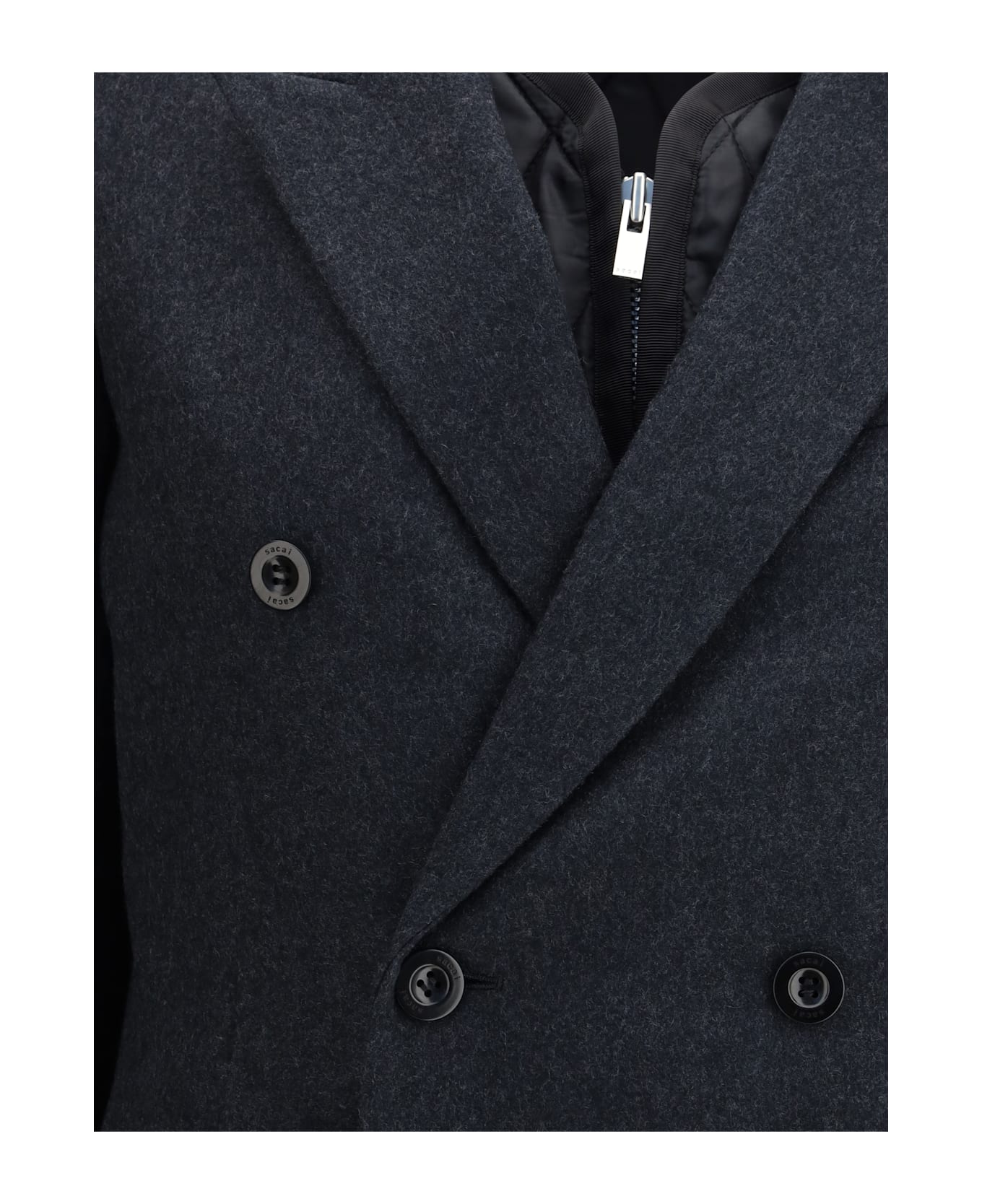 Sacai Wool Melton And Wool Knit Jacket