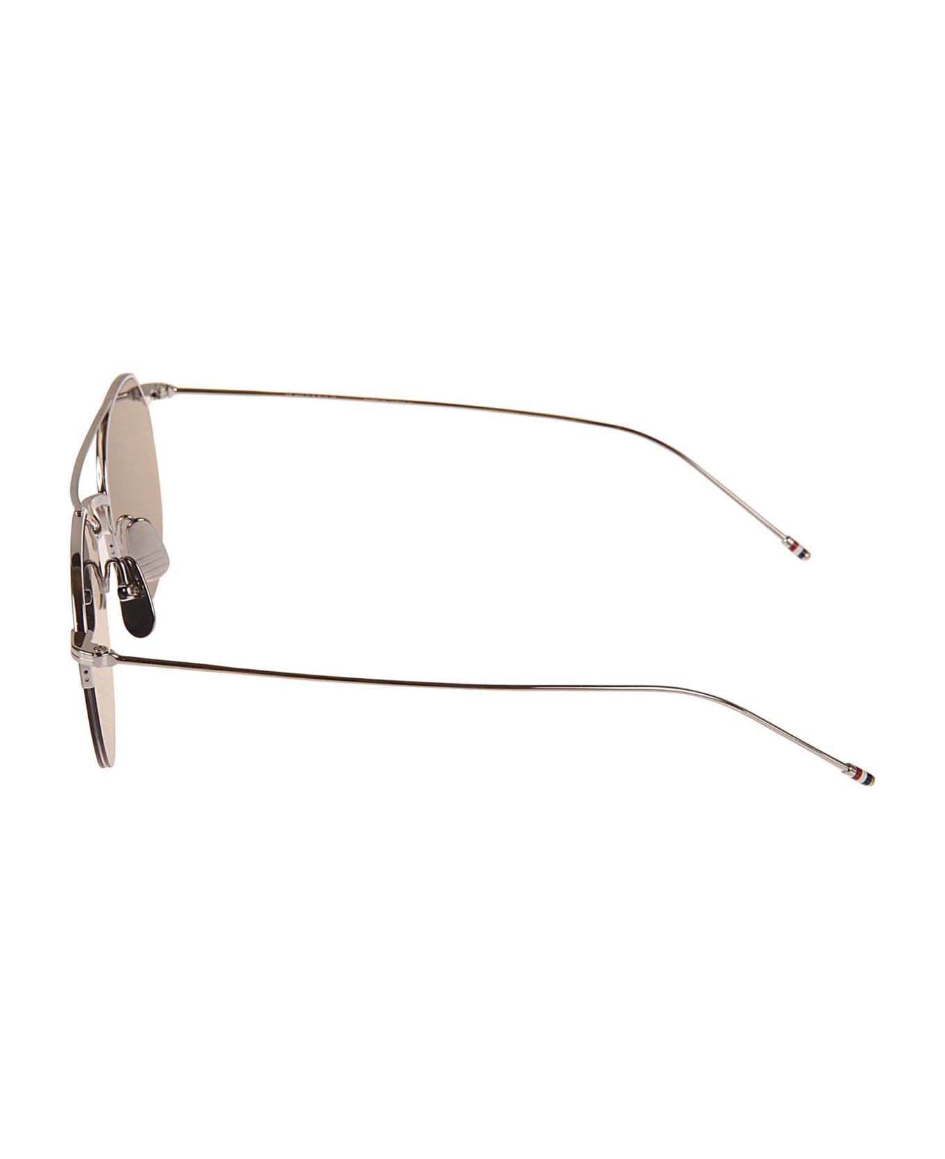 Thom Browne Round Frame W/ Top Bar Sunglasses - Silver サングラス
