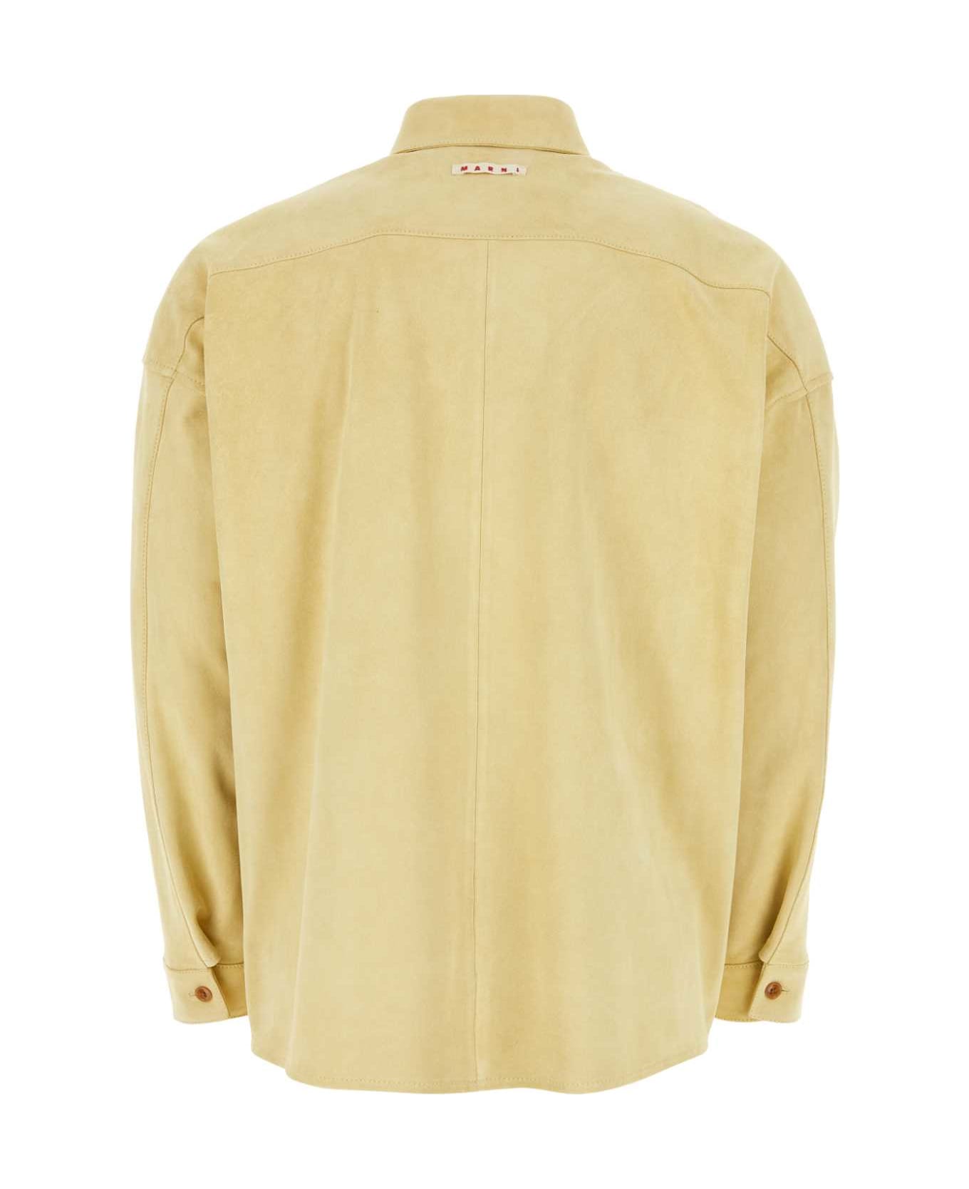 Marni Pastel Yellow Suede Shirt - PYRAMID