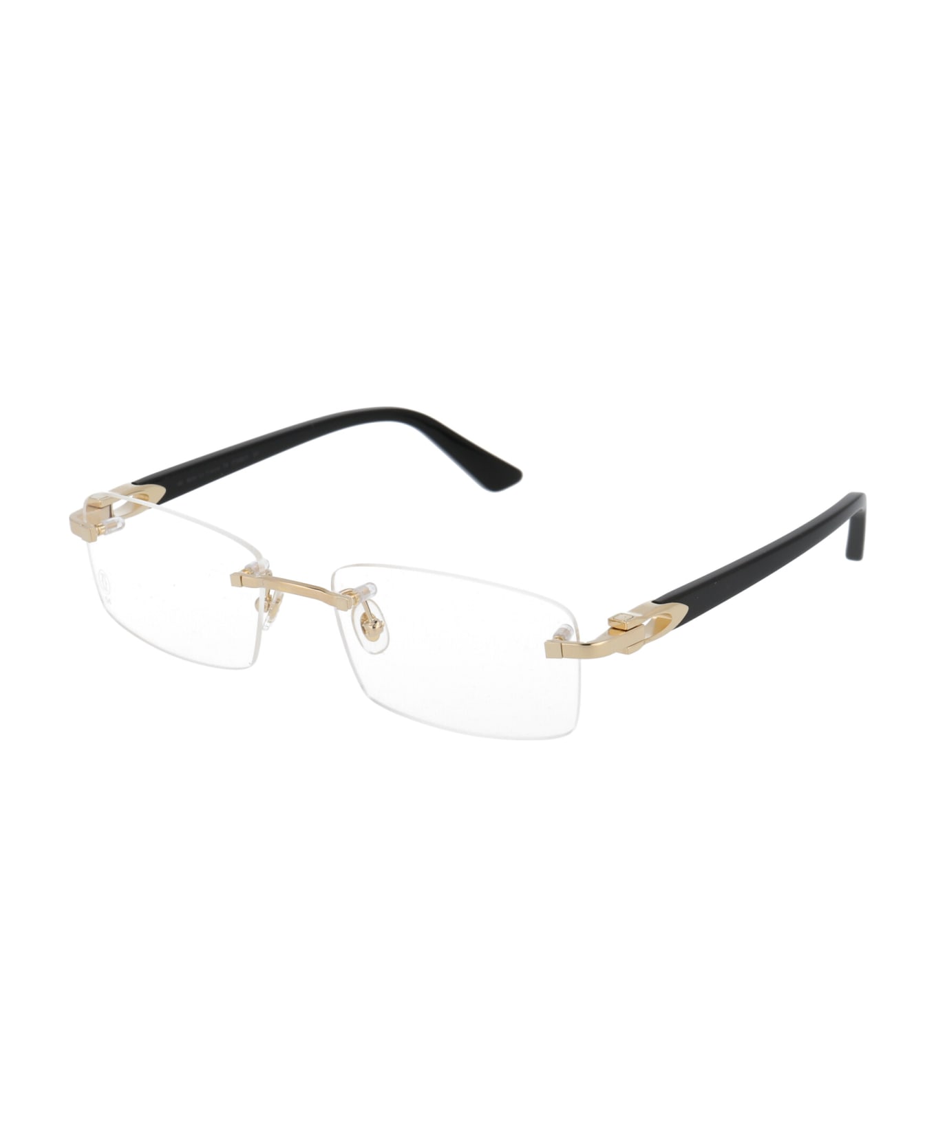 Cartier Eyewear Ct0287o Glasses - 001 GOLD BLACK TRANSPARENT