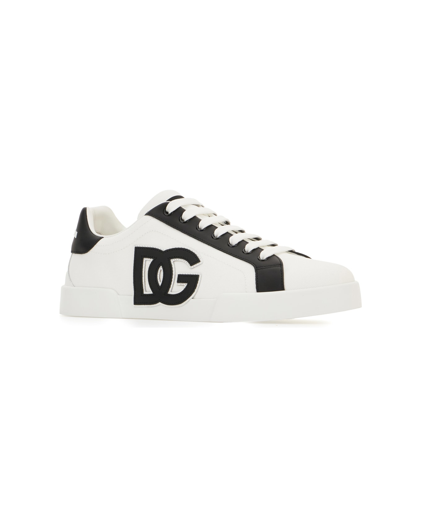 Dolce & Gabbana Two-tone Canvas Sneakers - WHITE BLACK スニーカー