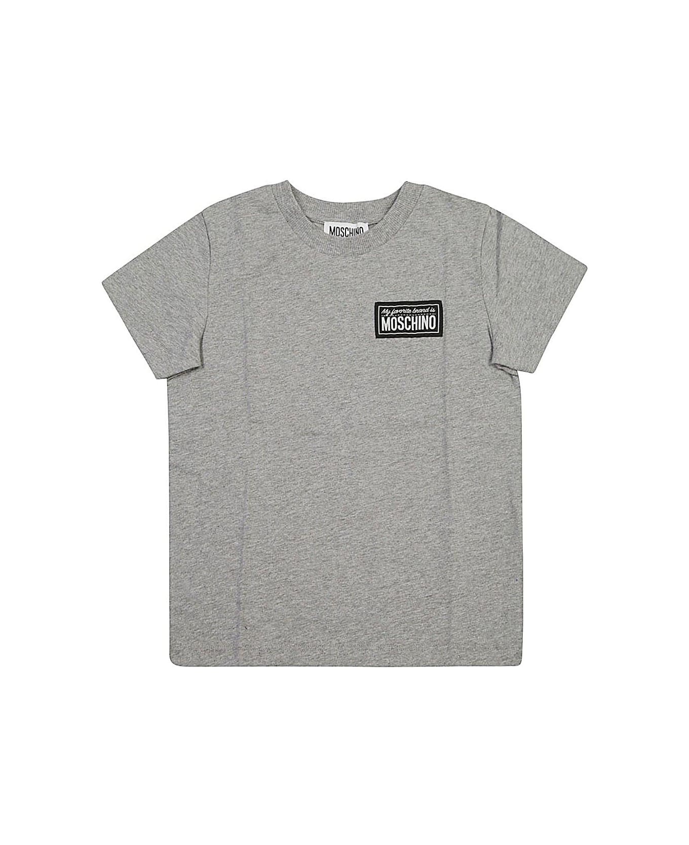 Moschino Logo-patch Crewneck T-shirt - Grey