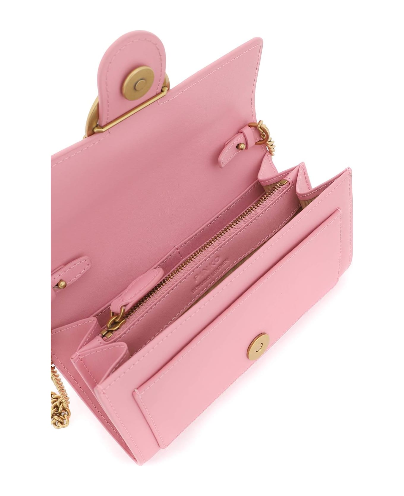 Pinko Love Bag Simply Crossbody Bag - ROSA MARINO ANTIQUE GOLD (Pink)