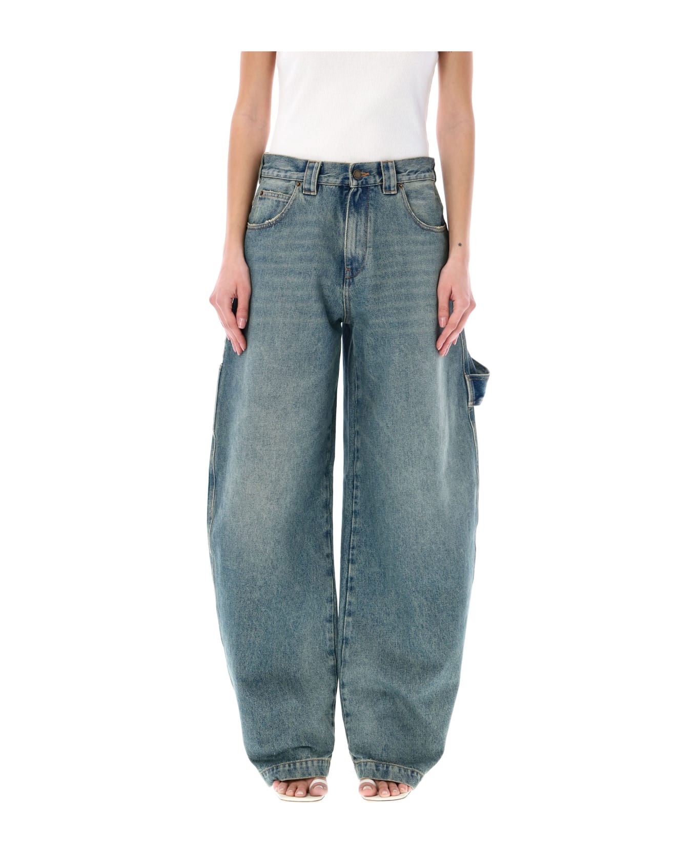 DARKPARK Audrey Barrel Leg Carpenter Jeans - SAND WASH BLUE