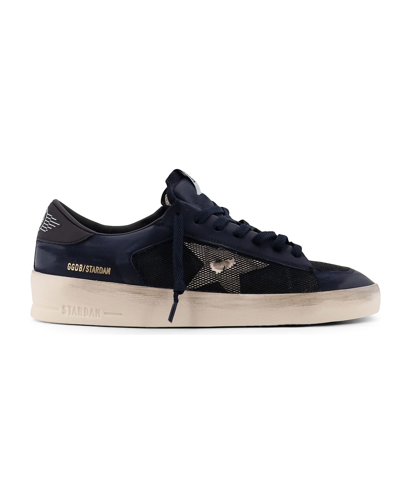 Golden Goose Stardan Under Net Star Low-top Leather Sneakers - BLUE WHITE TARTAN/NIGHT BLUE/W