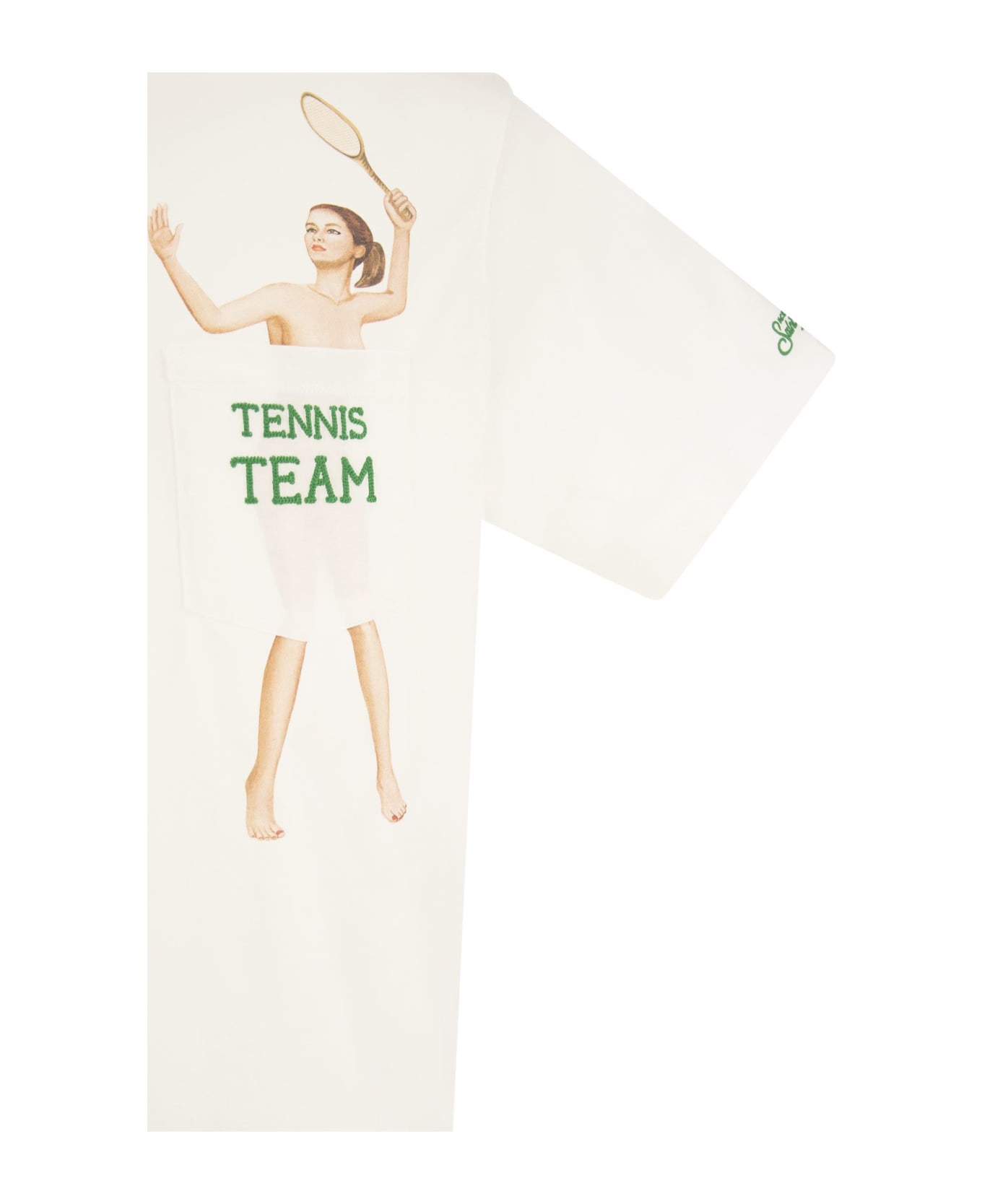 MC2 Saint Barth Tennis Team T-shirt With Embroidery On Pocket - White