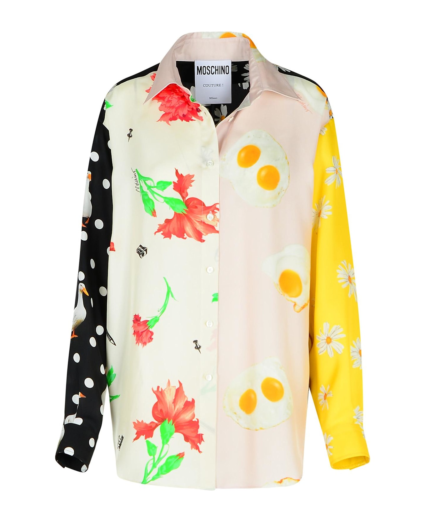 Moschino 
patchwork
 Multicolor Silk Shirt - Multicolor