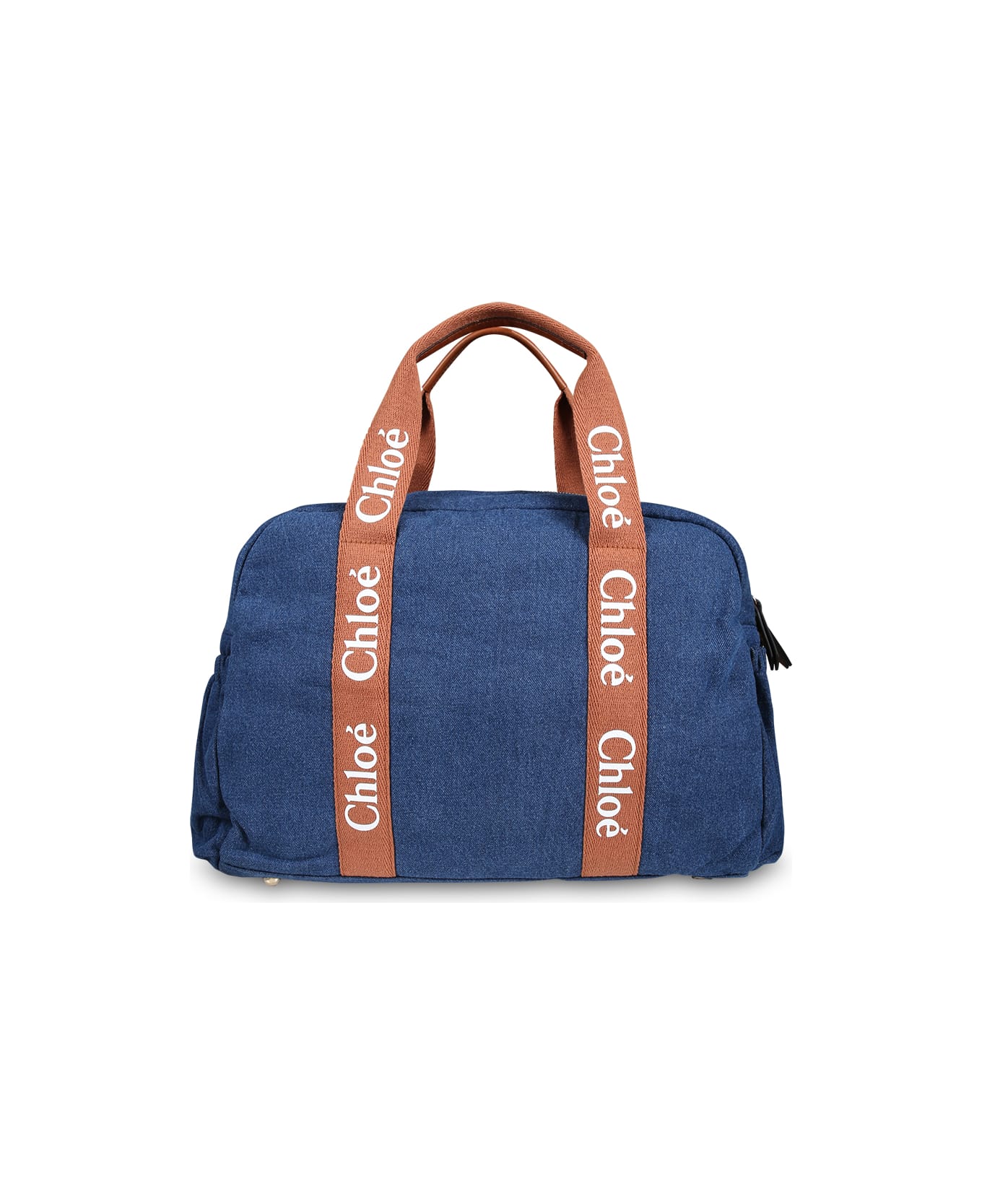 Chloé Blue Changing Bag For Babykids With Logo - Denim