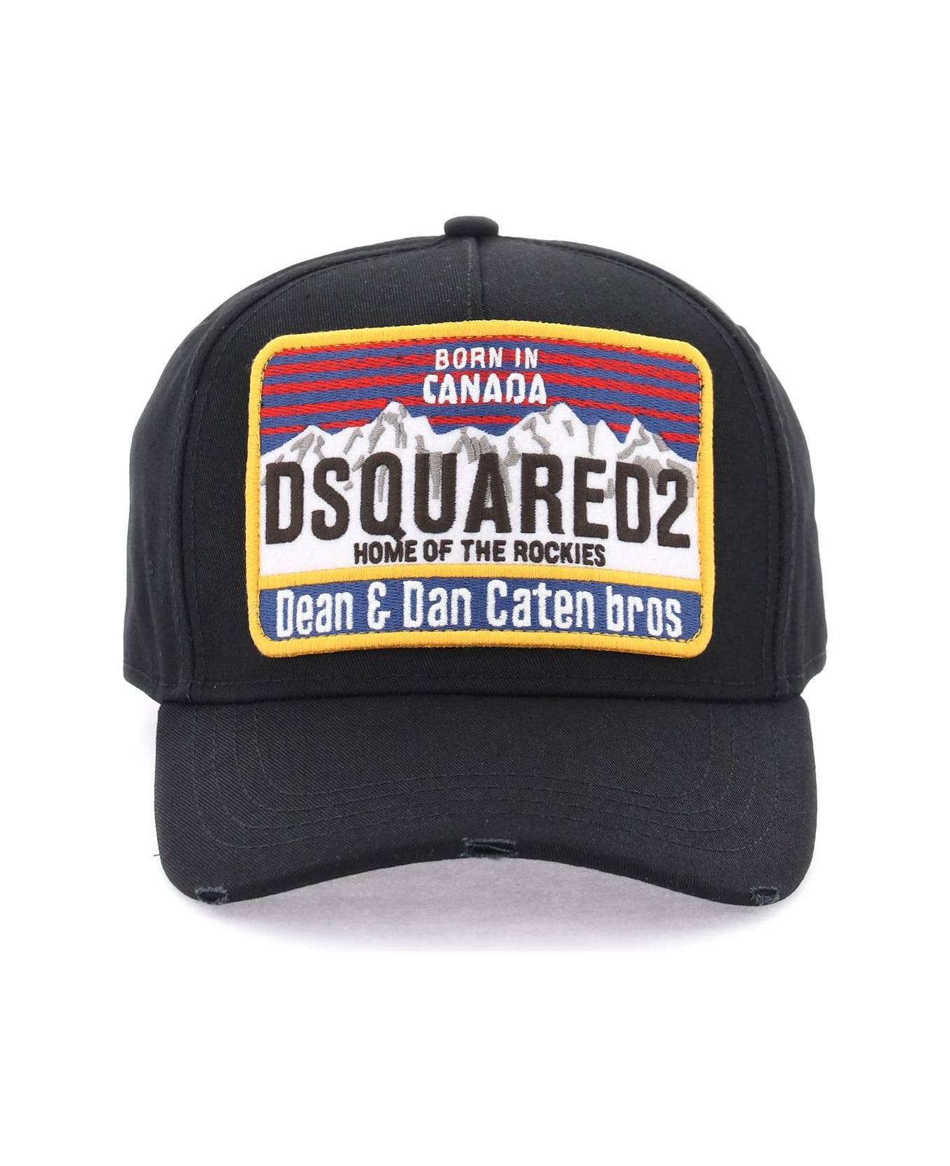 Dsquared2 Baseball Cap With Logoed Patch - BLACK (Black)
