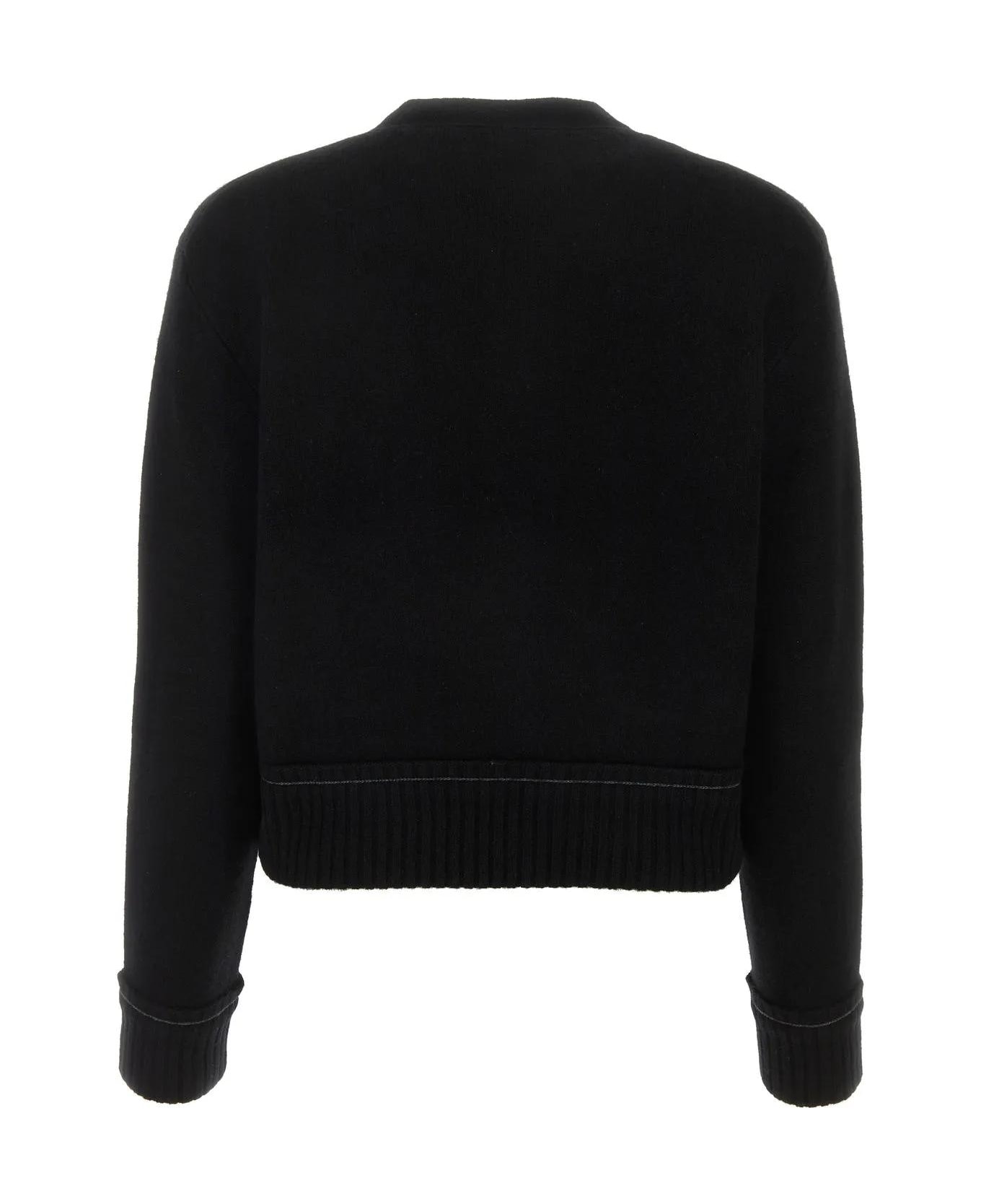 Sacai Black Cashmere Blend Cashmere Knit Cardigan - BLACK フリース
