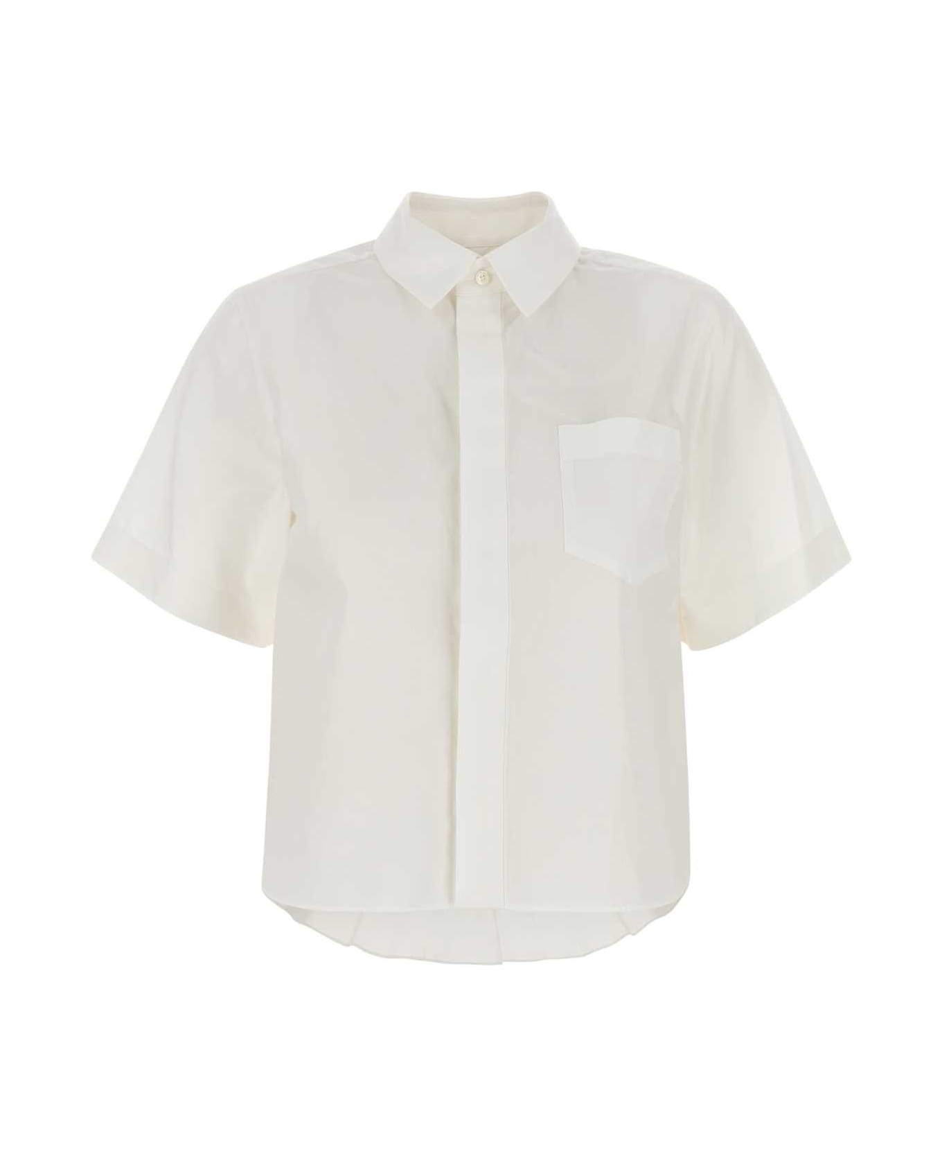 Sacai White Poplin Shirt - OFFWHITE