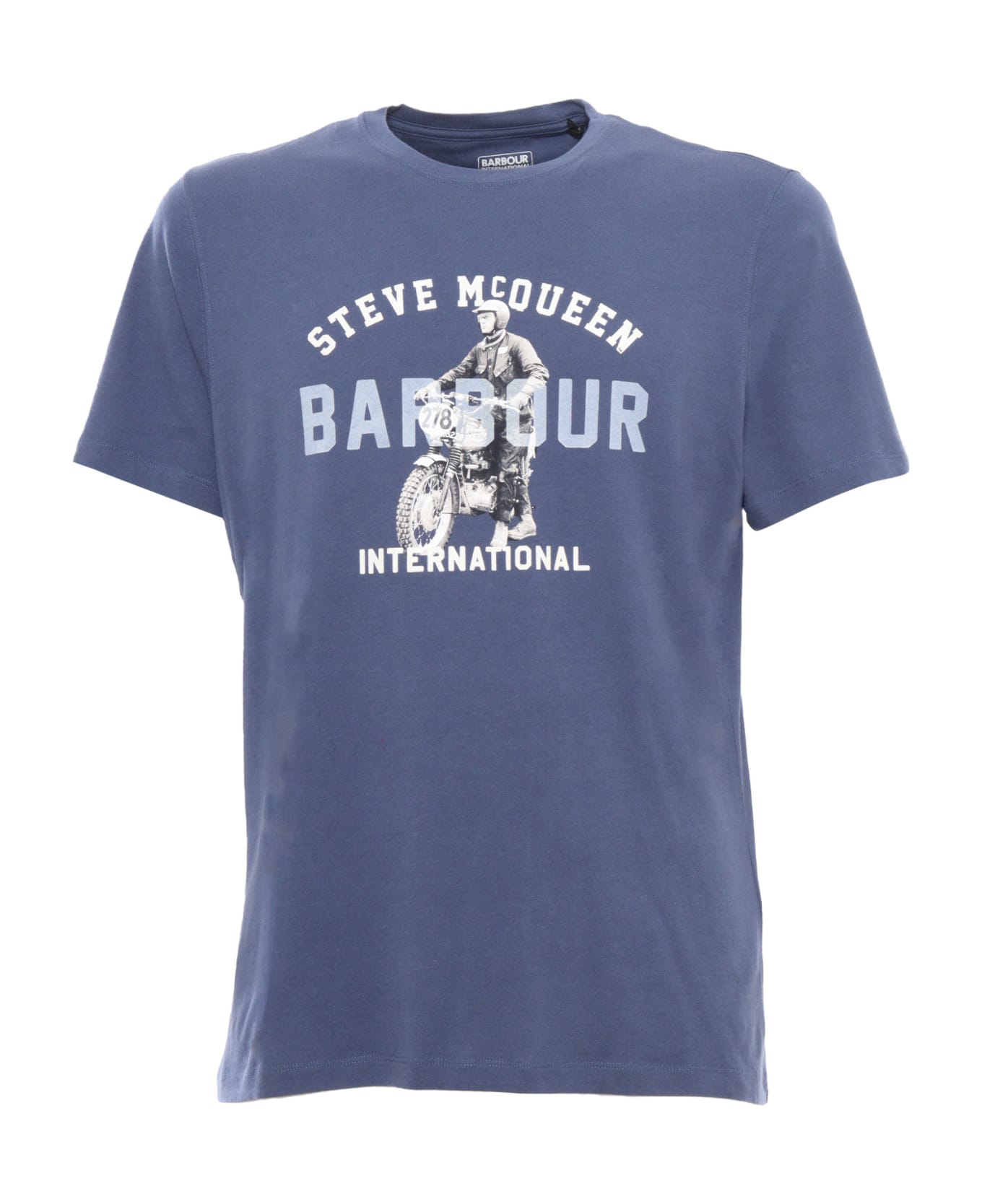 Barbour Blue Printed T-shirt - BLUE シャツ